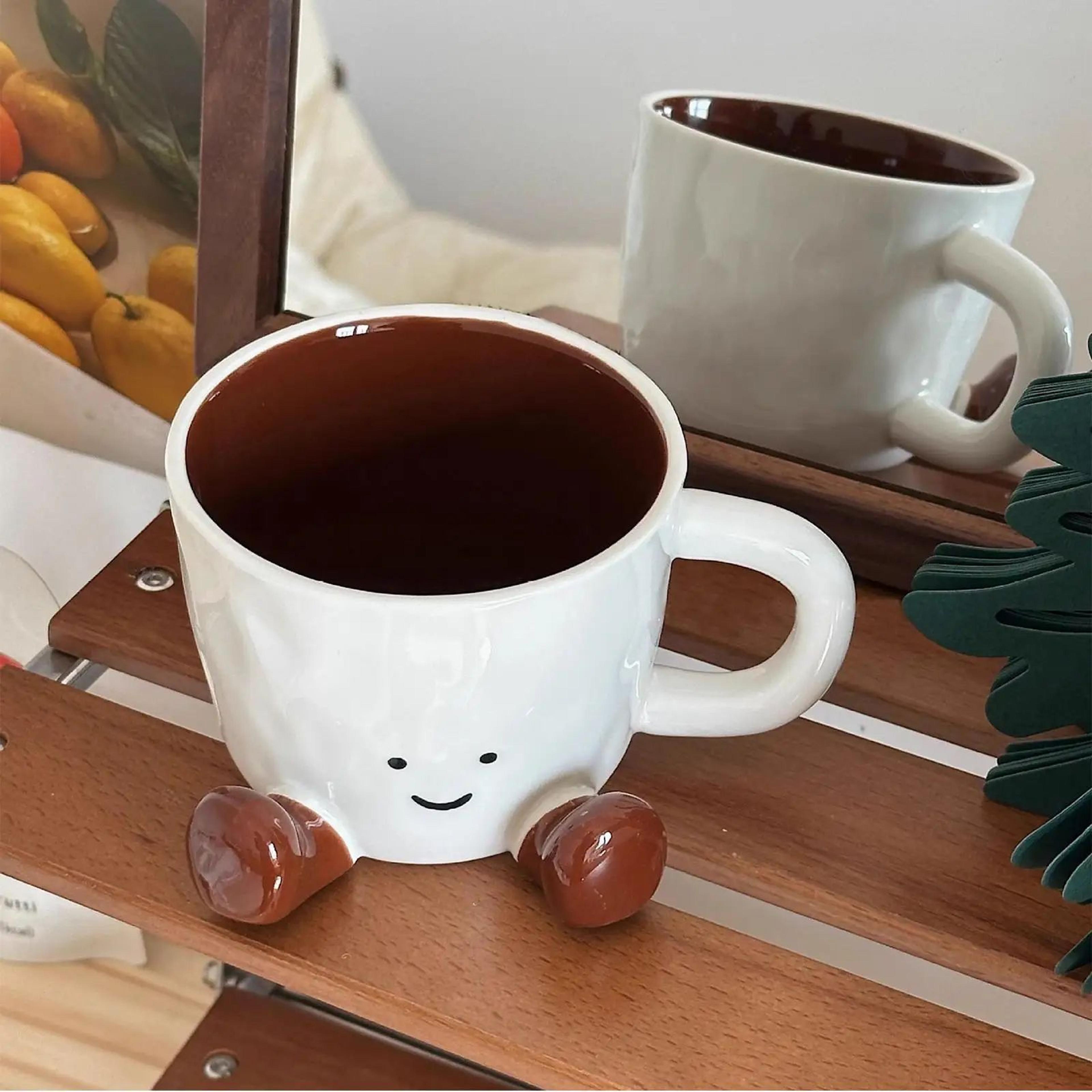 Cute Ceramic Coffee Mug With Feet Decorative Novelty Cup 2