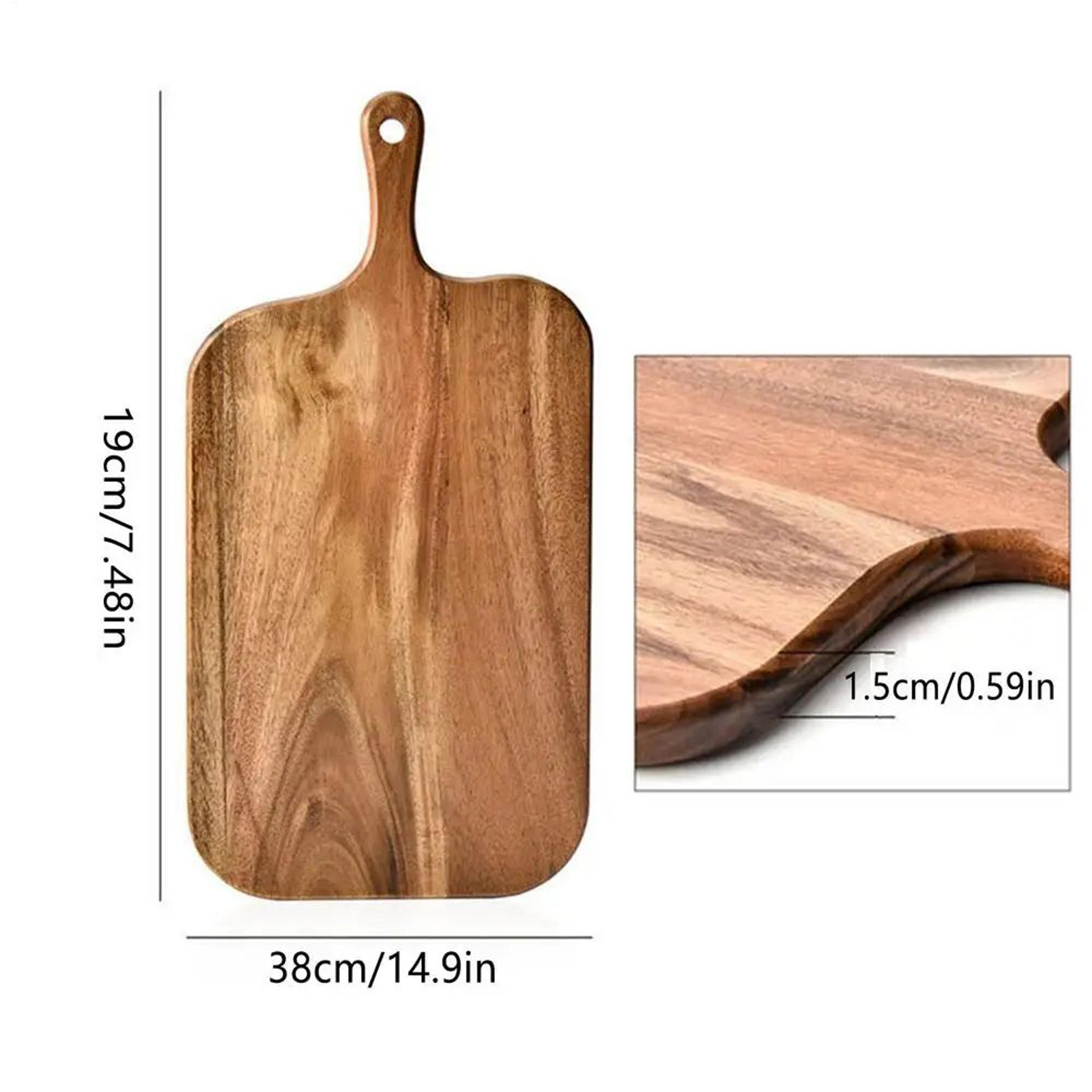 Double Sided Wooden Cutting Board With Handle For Kitchen And Charcuterie Serving 6