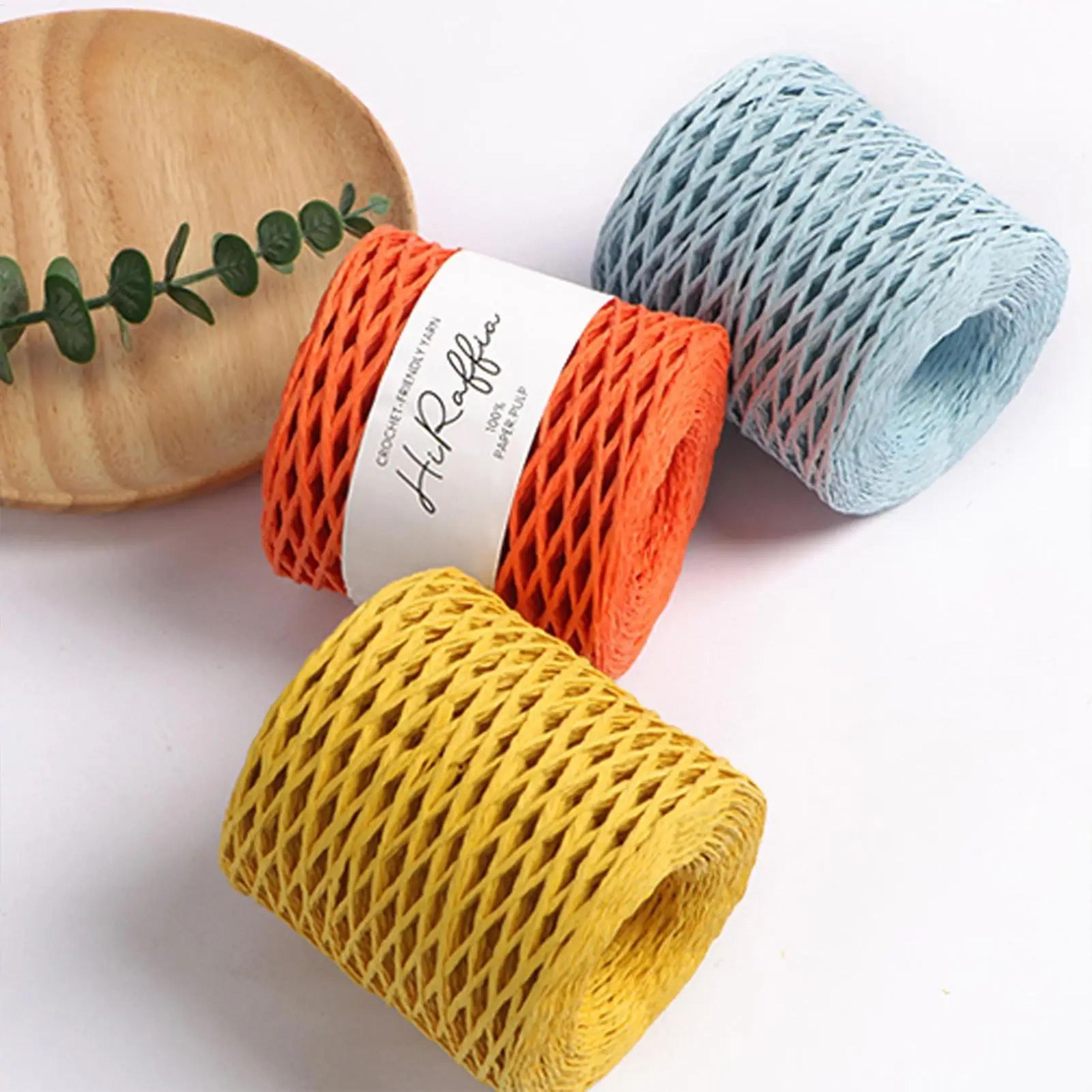 150m Natural Raffia Straw Yarn For Crochet Hats And Beach Bags 4