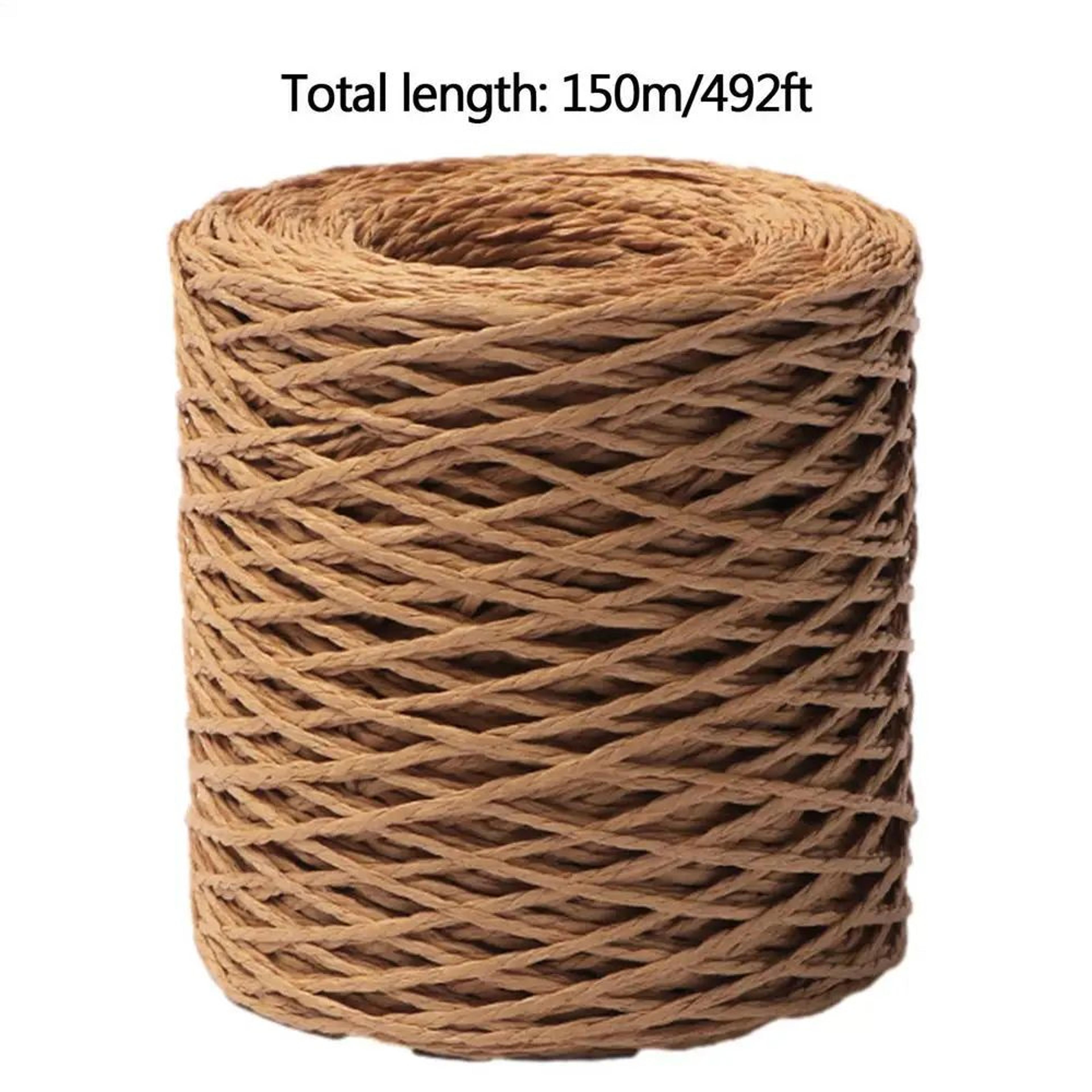 150m Natural Raffia Straw Yarn For Crochet Hats And Beach Bags 7