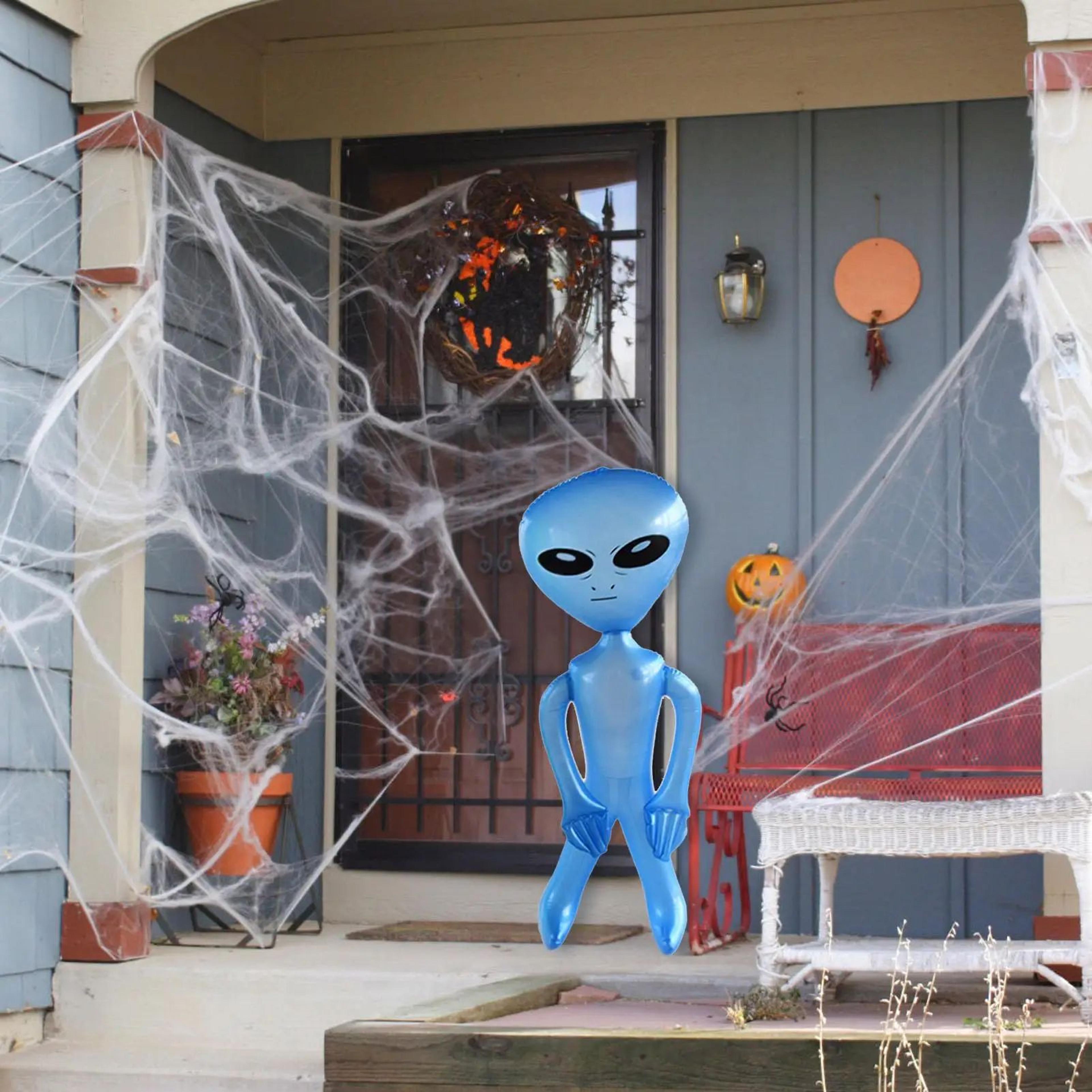 35 Inch Jumbo Inflatable Green Alien Halloween Decoration And Party Photo Prop 1