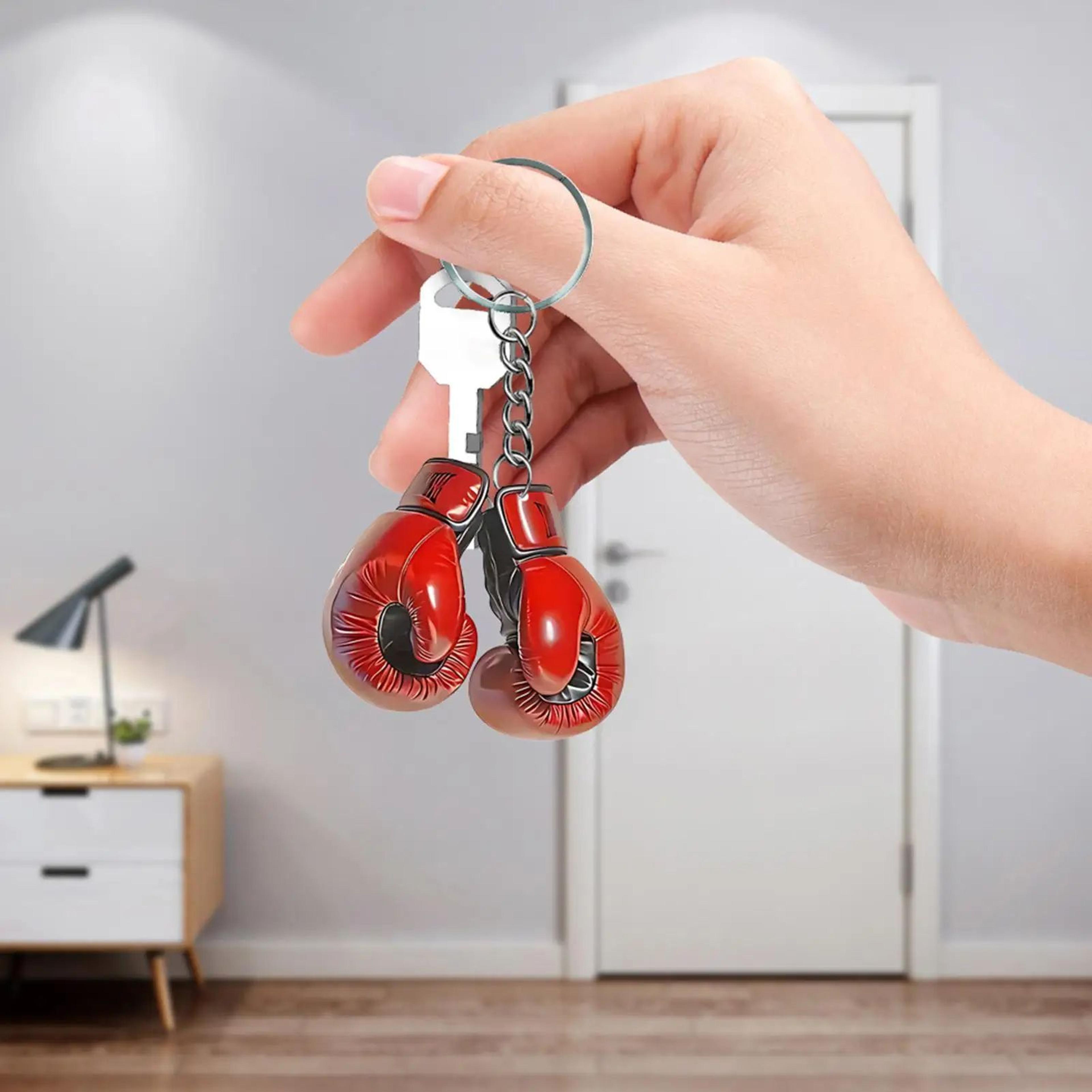 2D Acrylic Boxing Gloves Keychain Sports Bag Charm 2