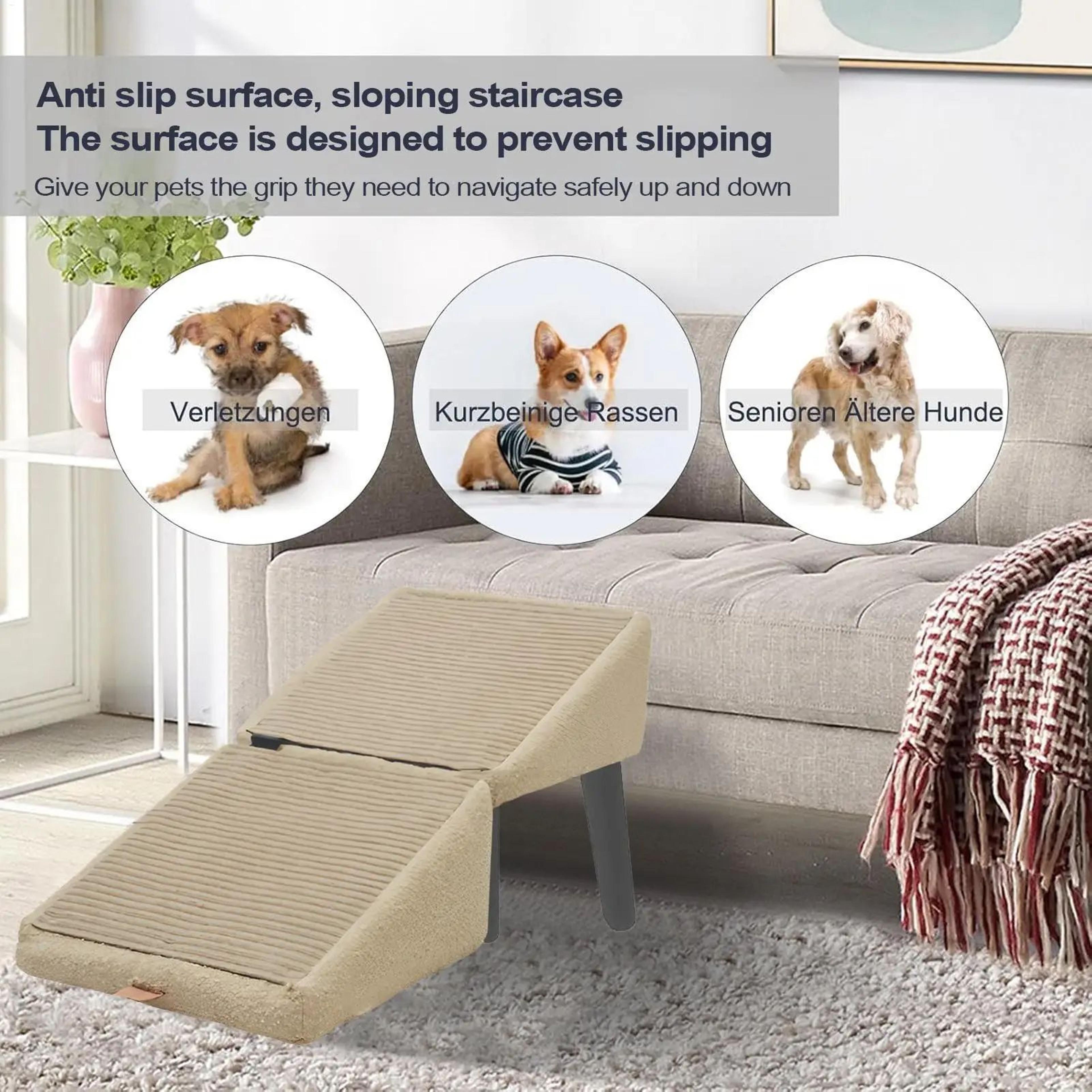 Folding Wooden Dog Stairs And Ramp For Sofa And Bed 1