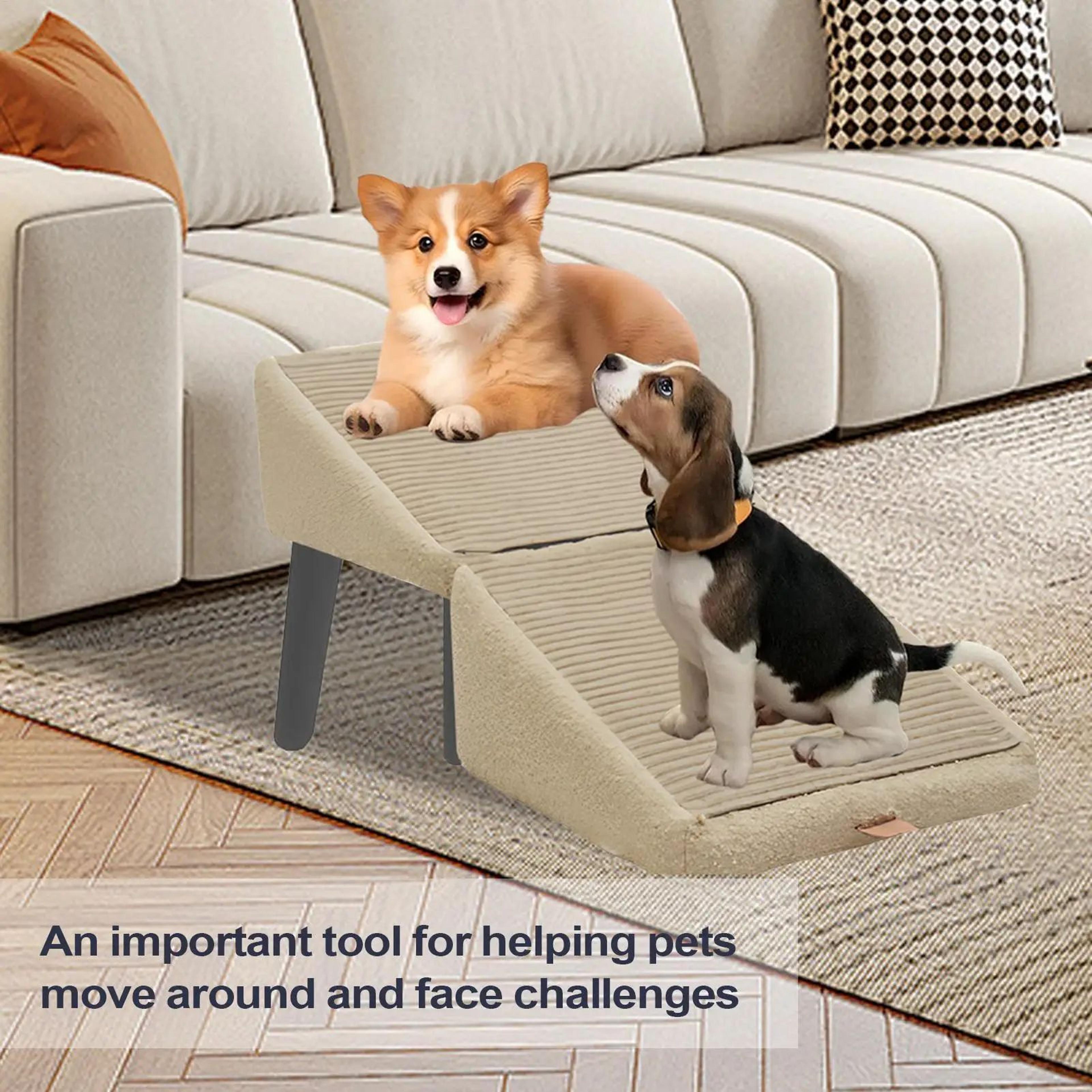 Folding Wooden Dog Stairs And Ramp For Sofa And Bed 2