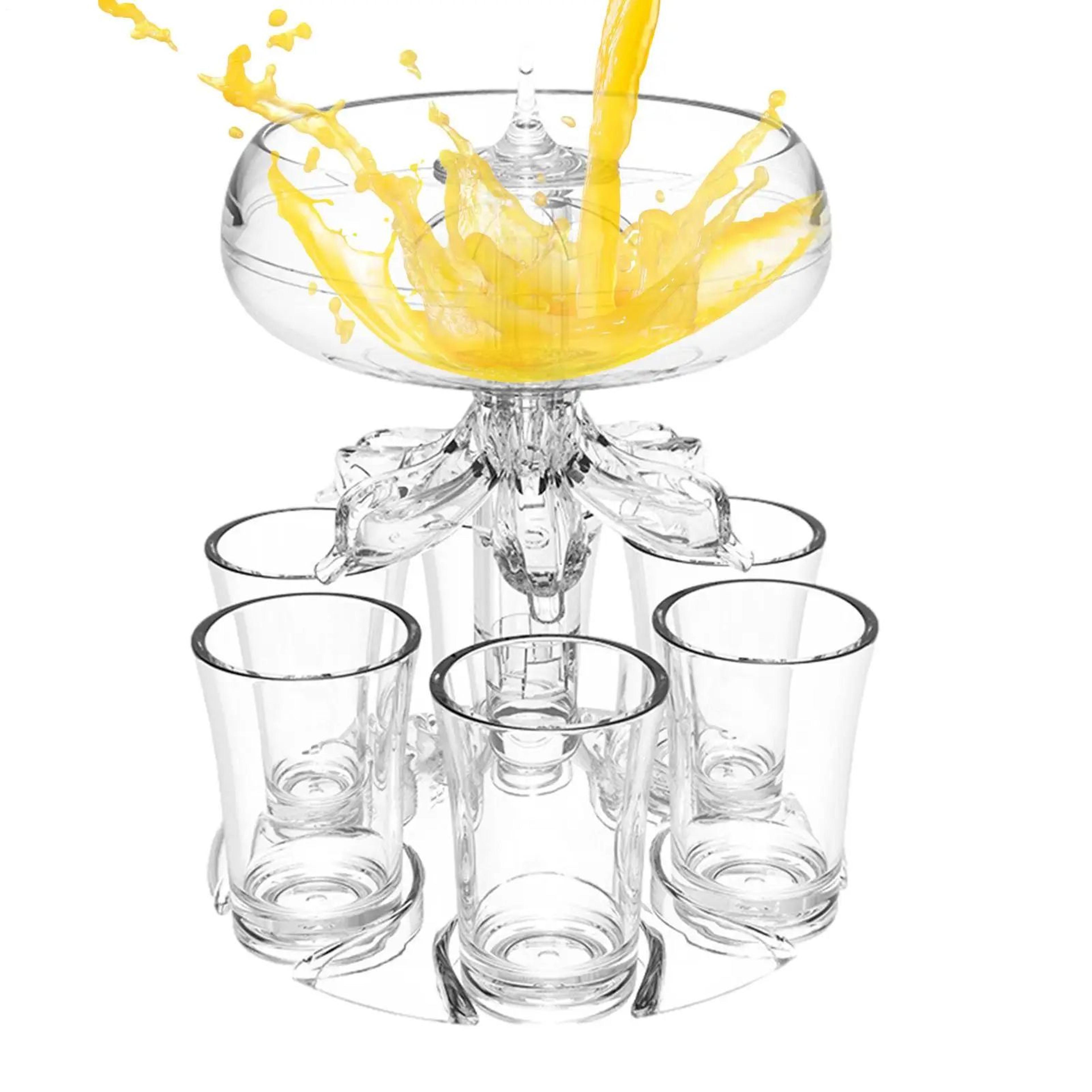6 Shot Liquor Dispenser Cocktail Pourer With Glass Holder For Parties 2