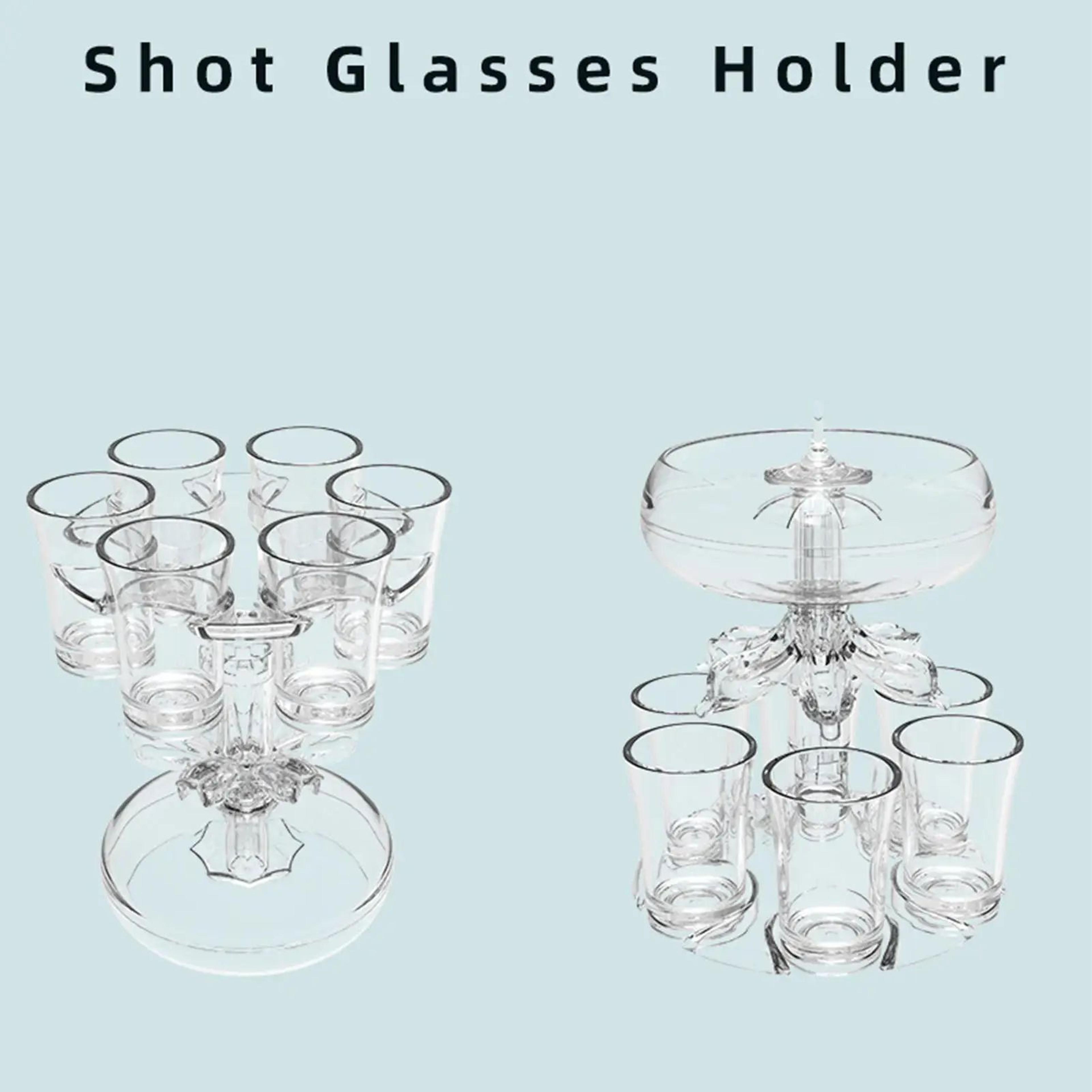 6 Shot Liquor Dispenser Cocktail Pourer With Glass Holder For Parties 3