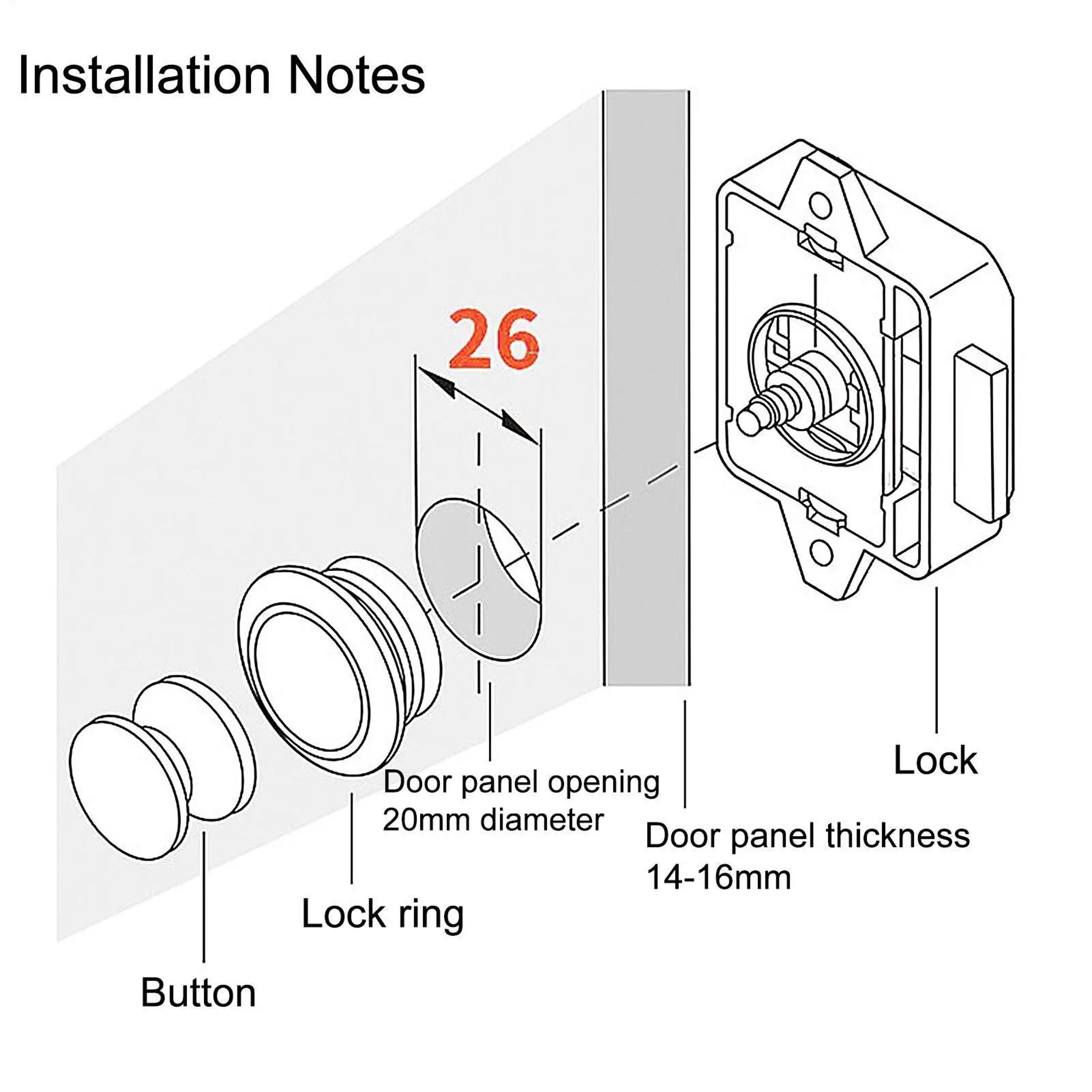 RV Cabinet Push Button Lock Keyless Drawer And Door Latch 4