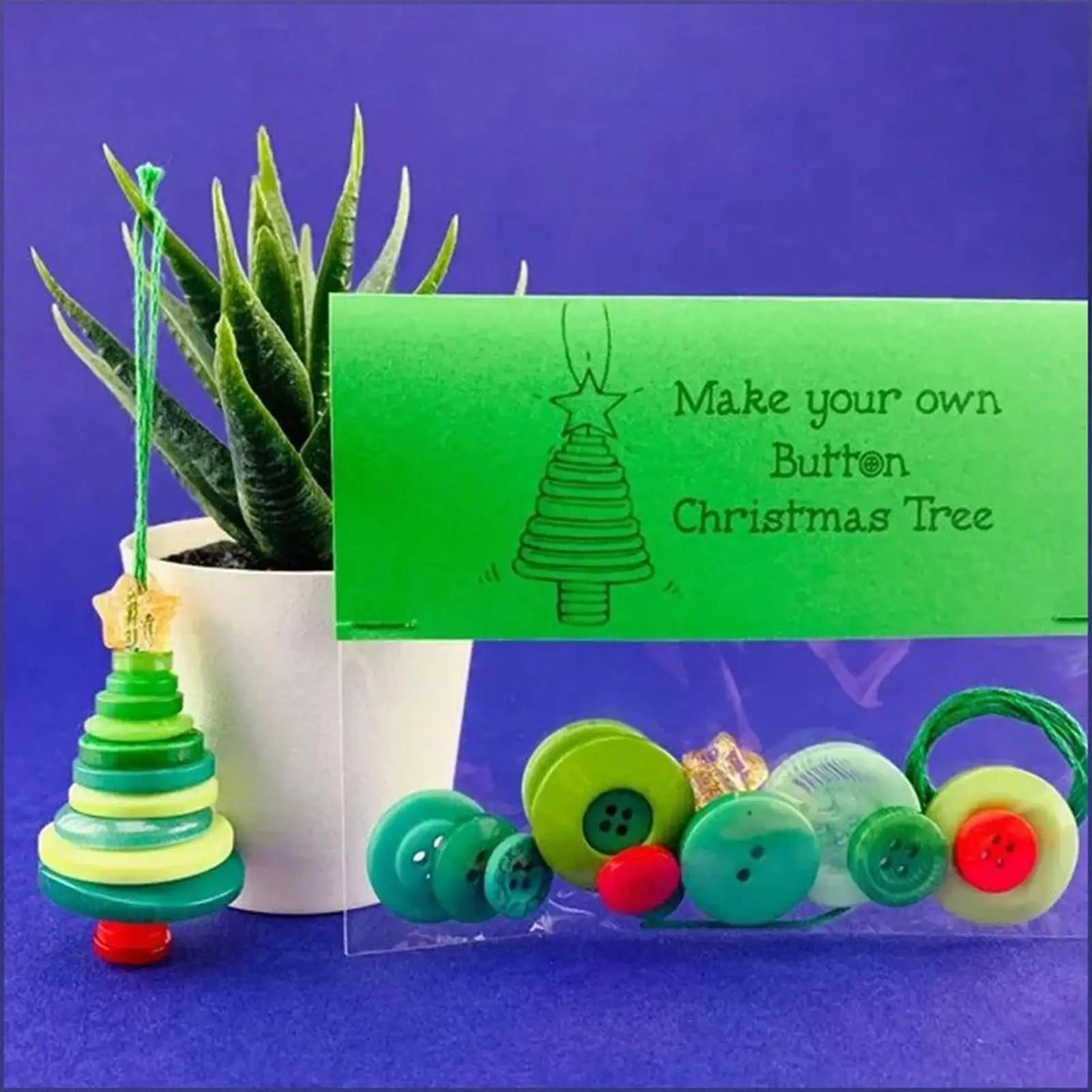 Santa And Snowman Button Christmas Ornament Craft Kit 1