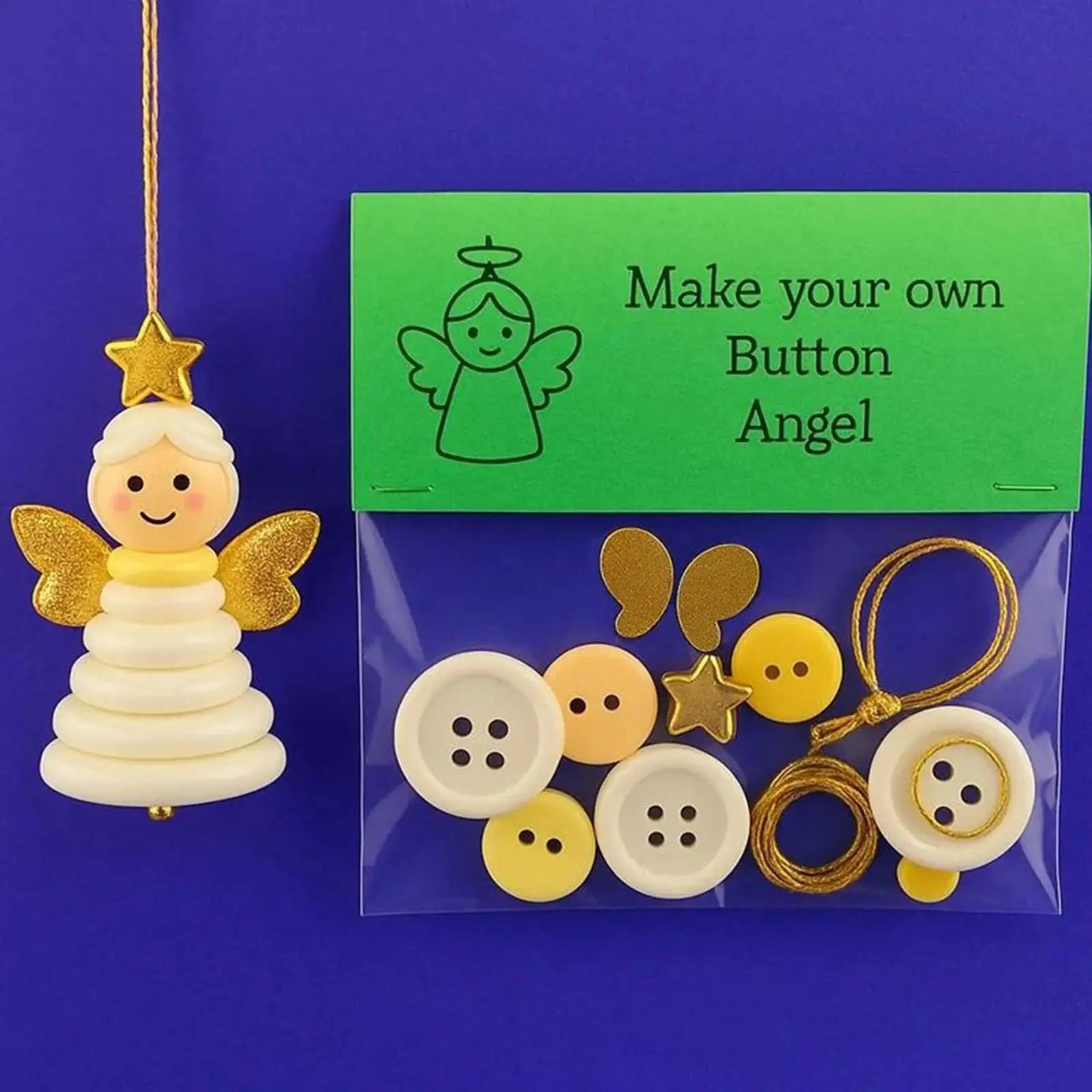 Santa And Snowman Button Christmas Ornament Craft Kit 4