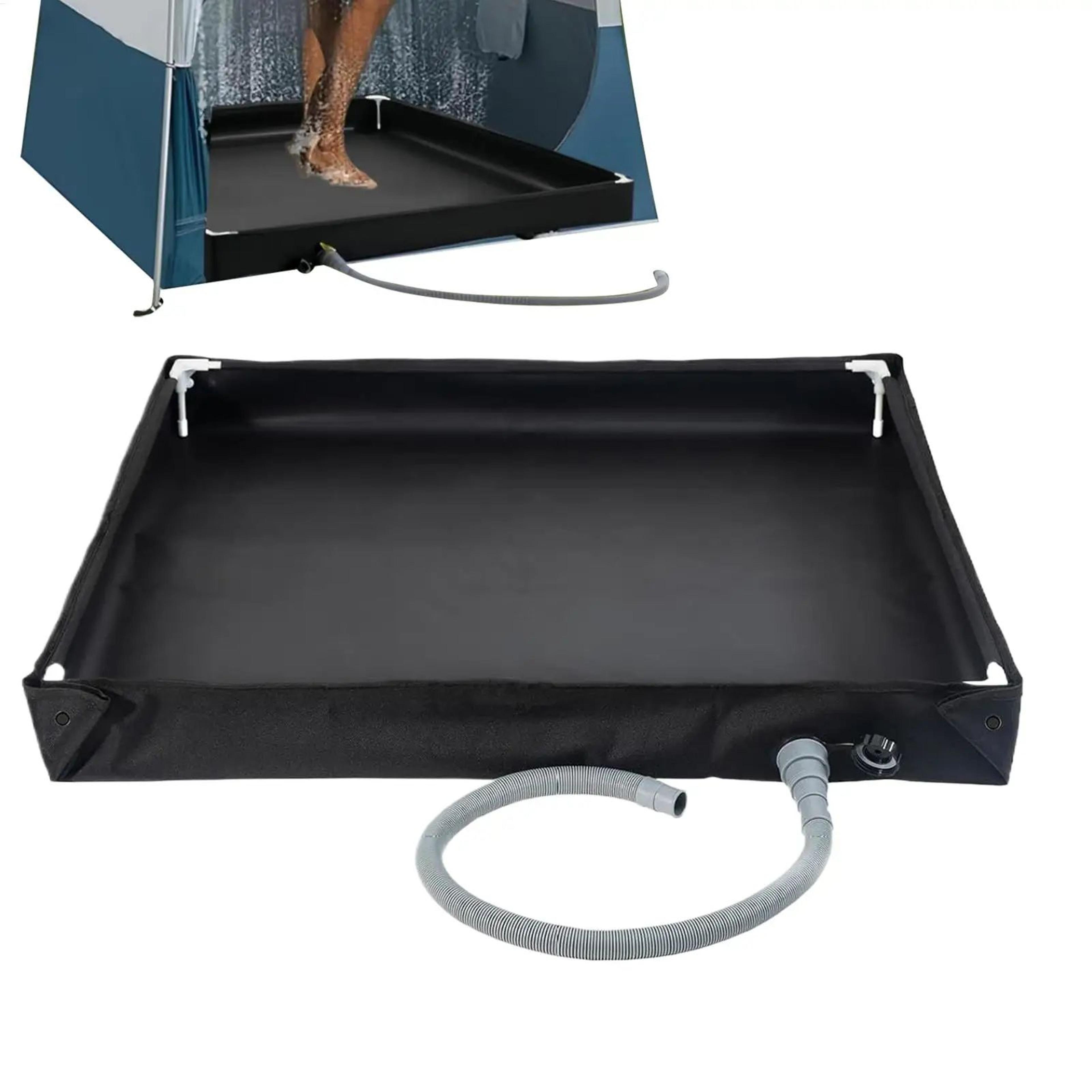 foldable portable camping shower pan with drain pipe for outdoor and rv use