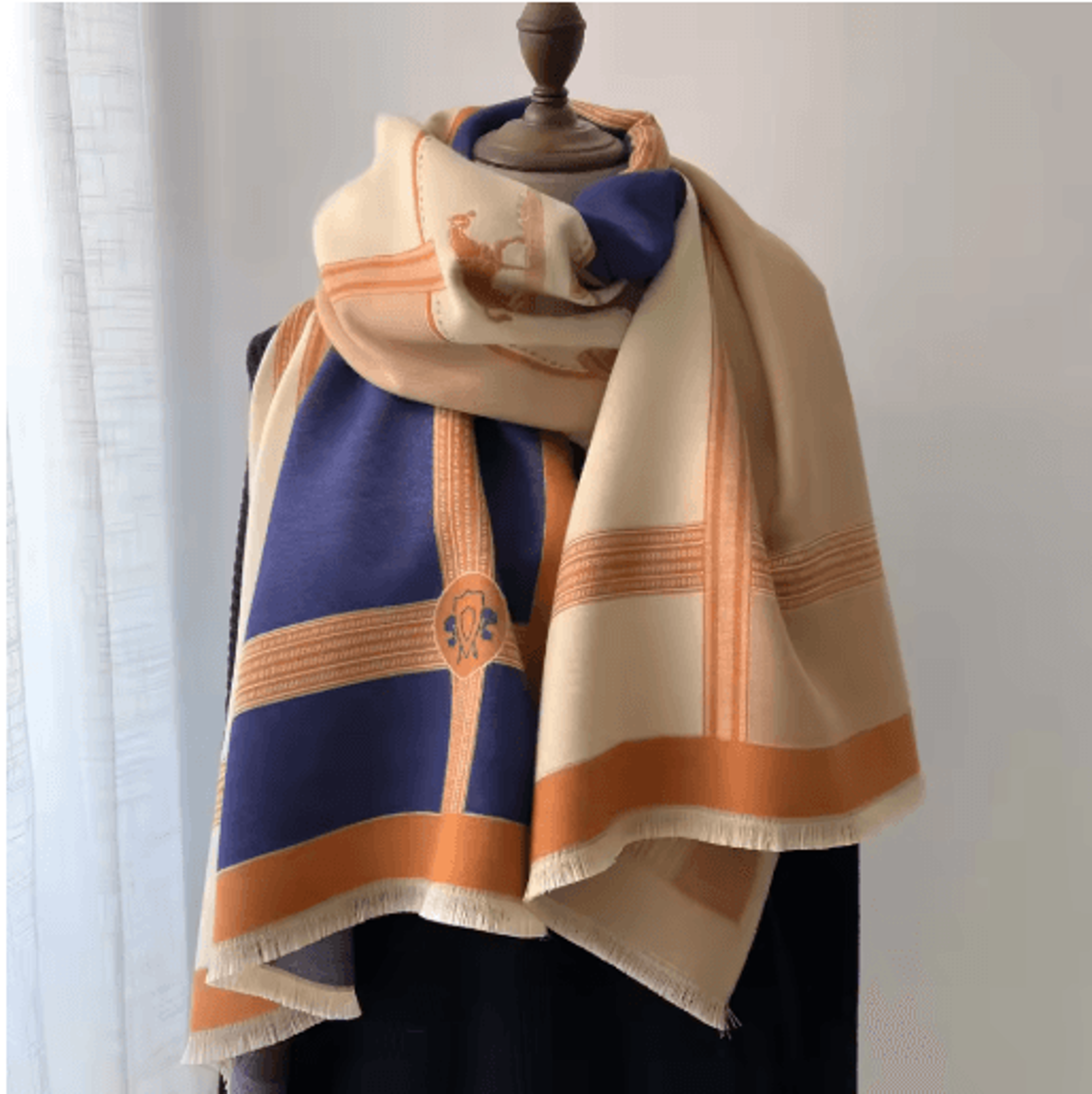 luxury winter cashmere scarf for women thick warm pashmina shawl wrap with tassels
