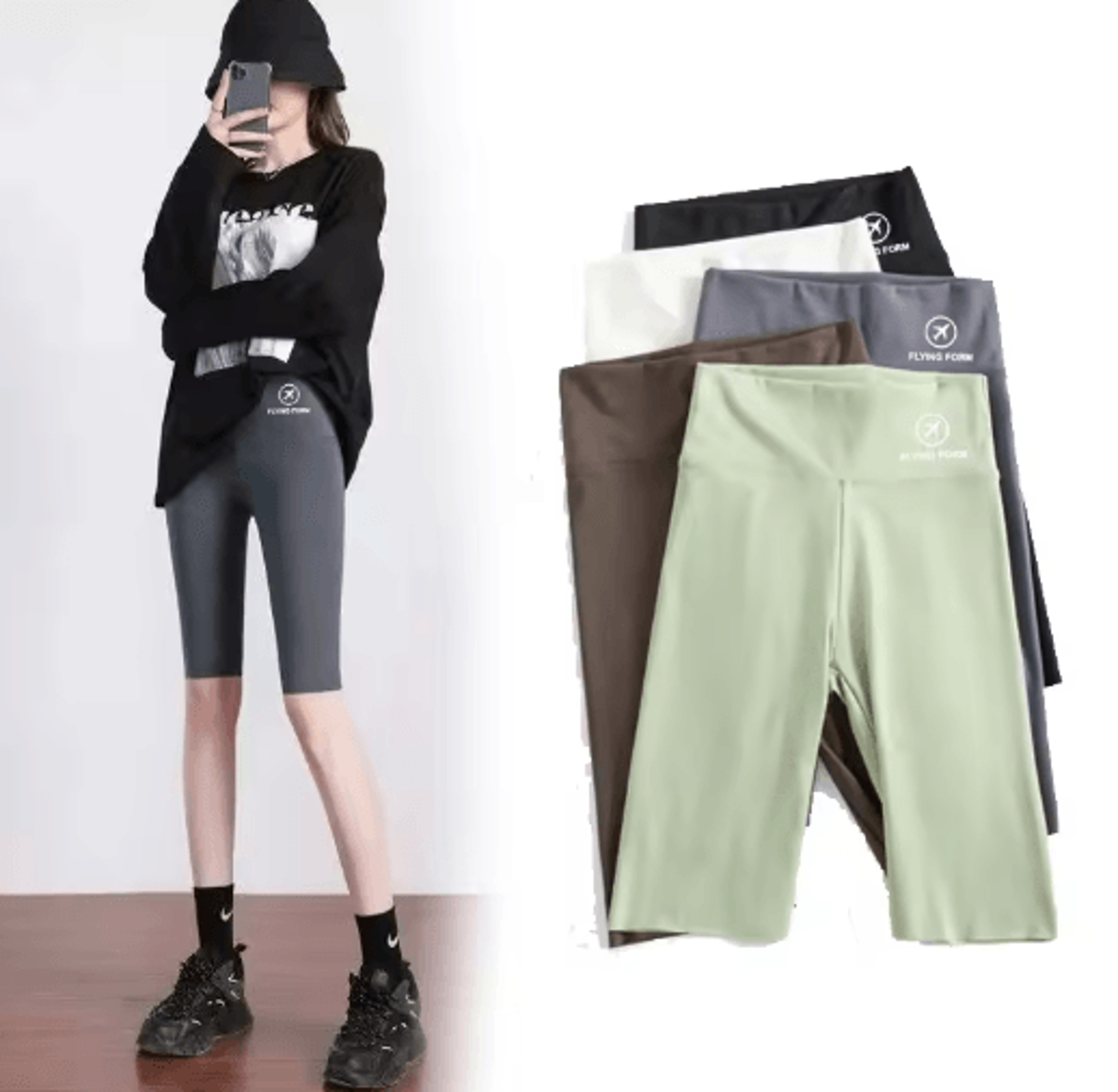 high waisted yoga shorts for women tummy control butt lifting workout tights