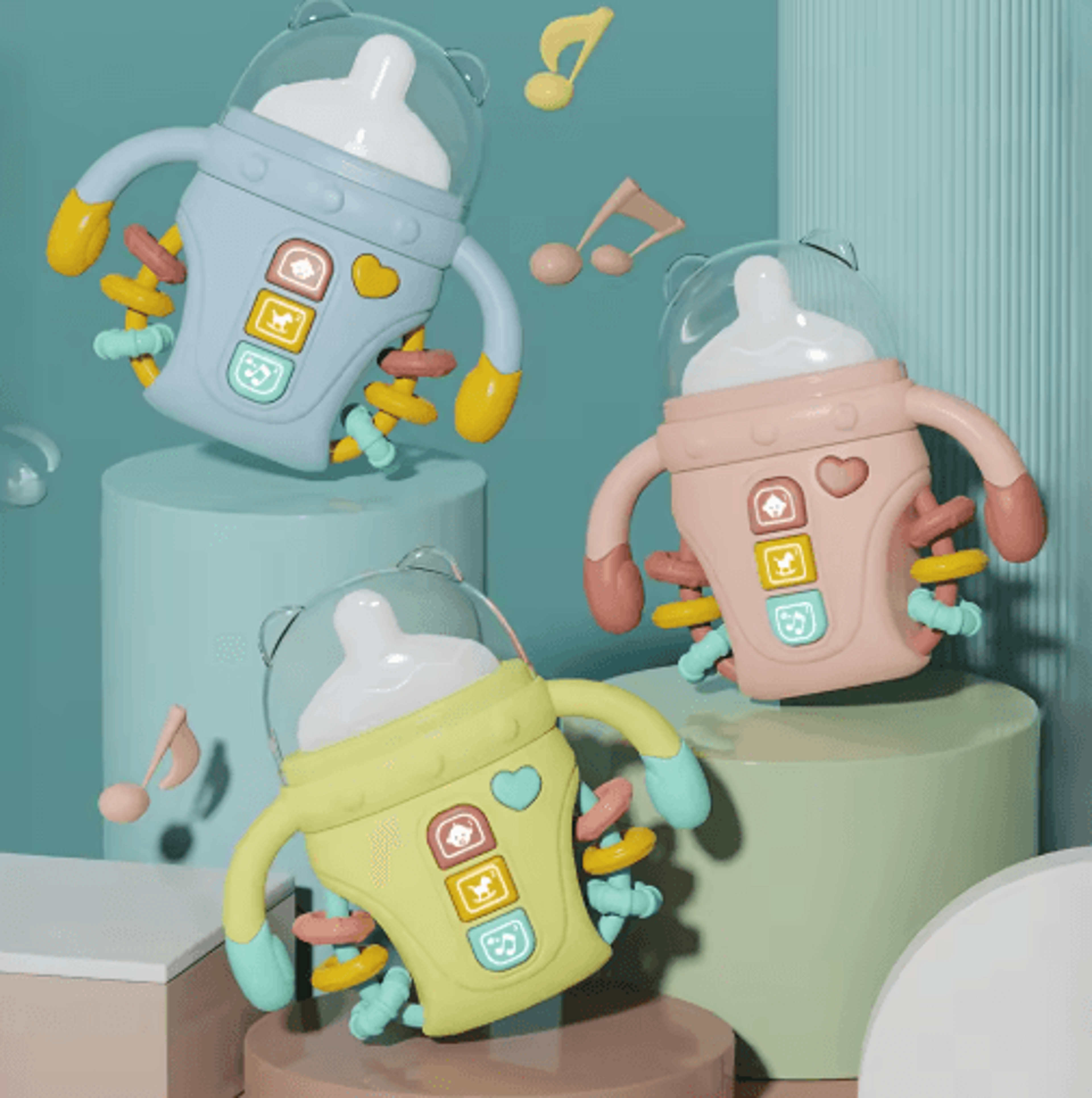 electronic baby bottle toy with music english words rattle learning toy 18 months