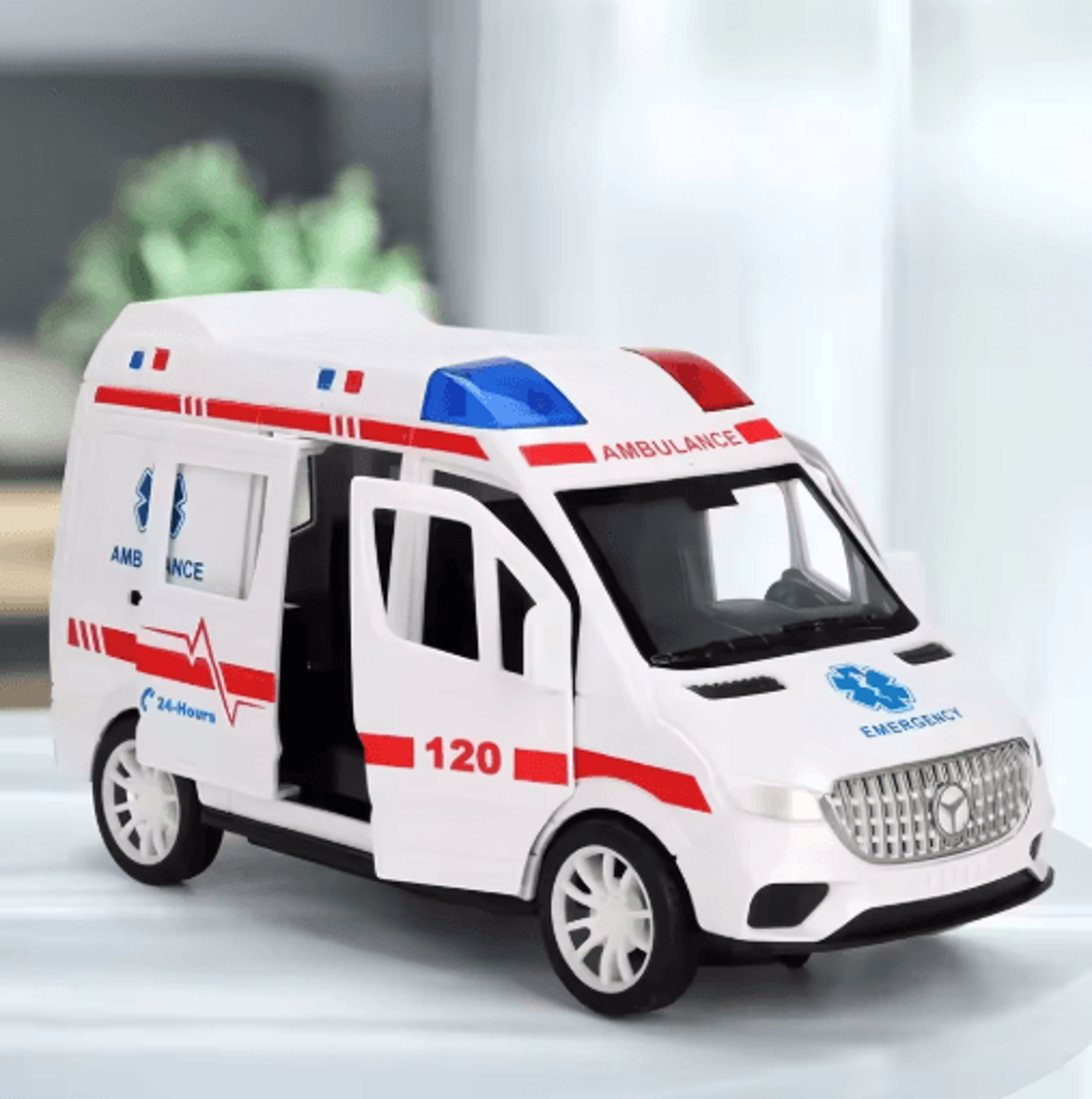 childrens ambulance model toy car light music simulation emergency vehicle