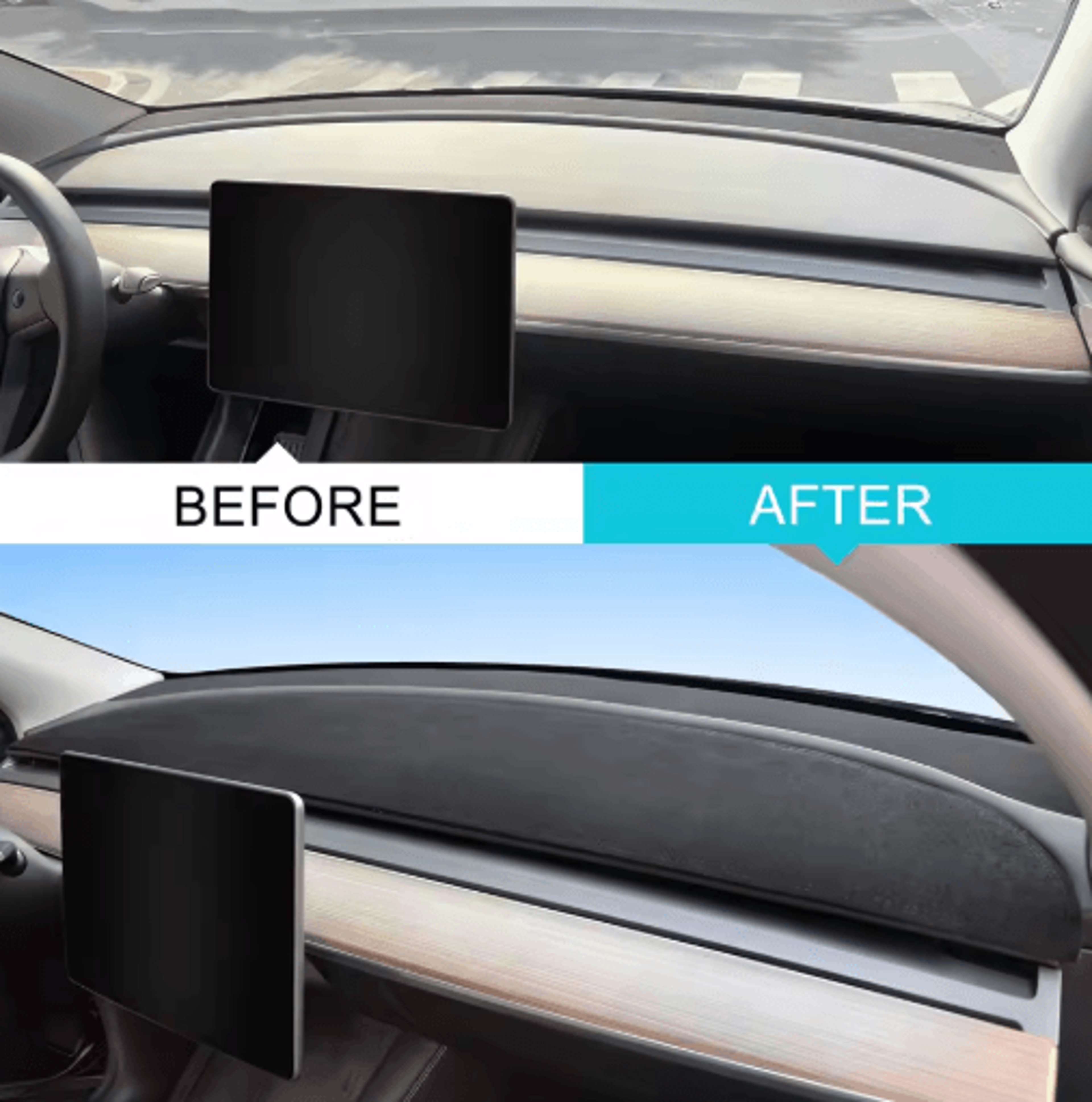 Suede Dashboard Cover For Tesla Model 3 And Model Y Anti UV Non Slip Dash Mat Interior Accessory 8