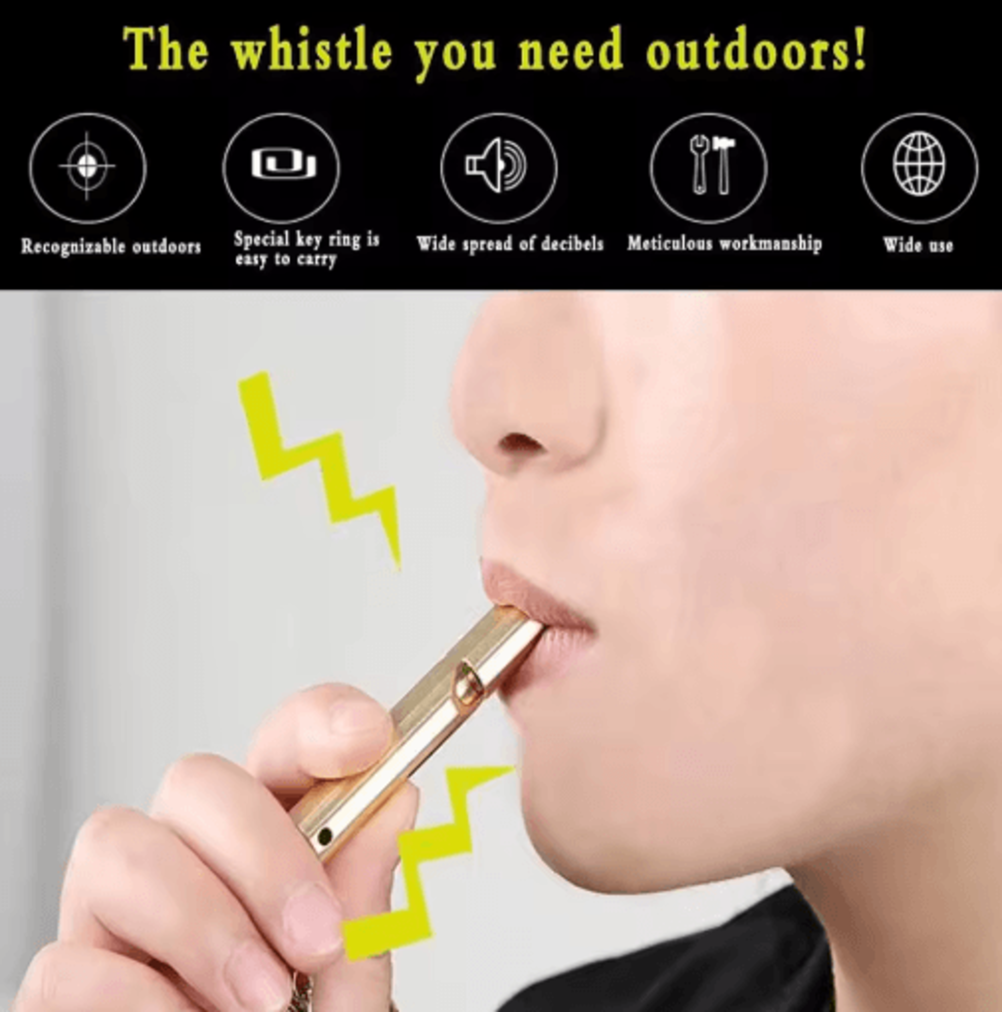 Emergency Whistle Keychain Aluminum Alloy Double Hole Survival Whistle For Outdoor Safety 11
