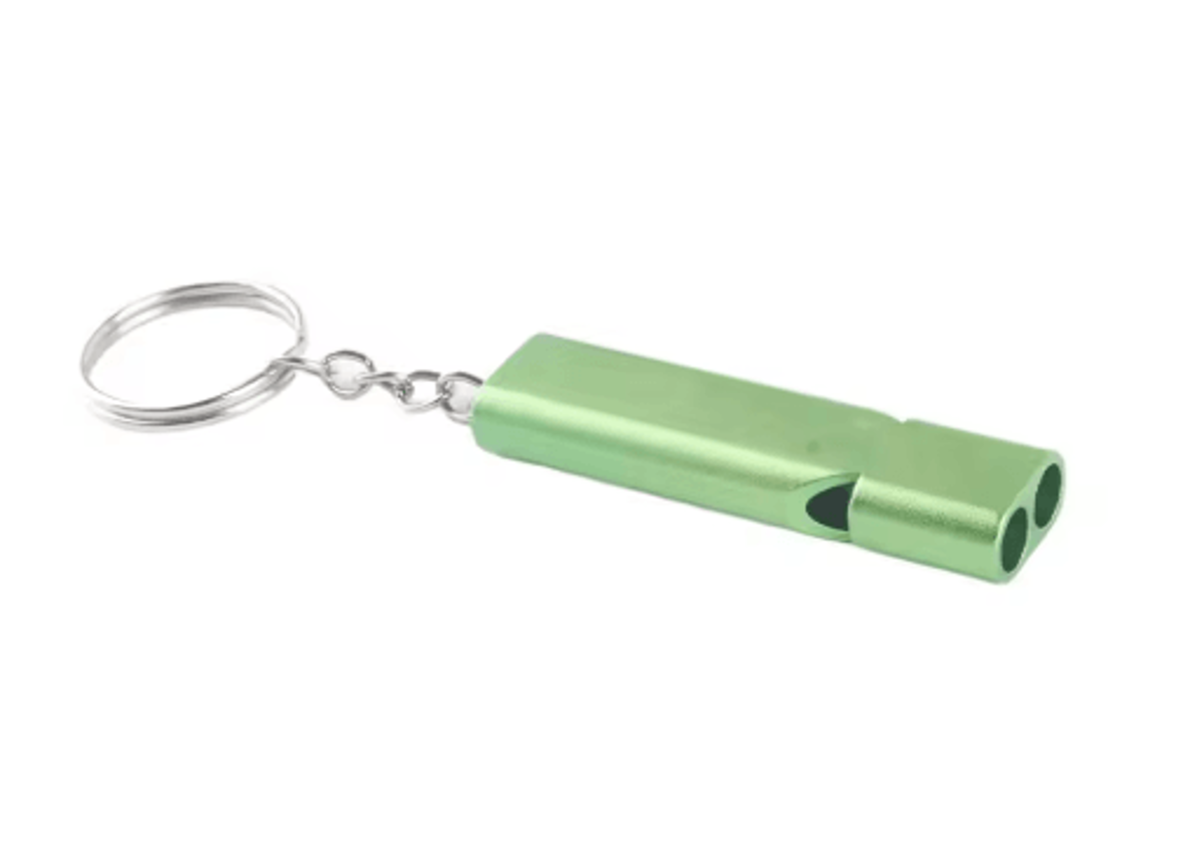 Emergency Whistle Keychain Aluminum Alloy Double Hole Survival Whistle For Outdoor Safety 3