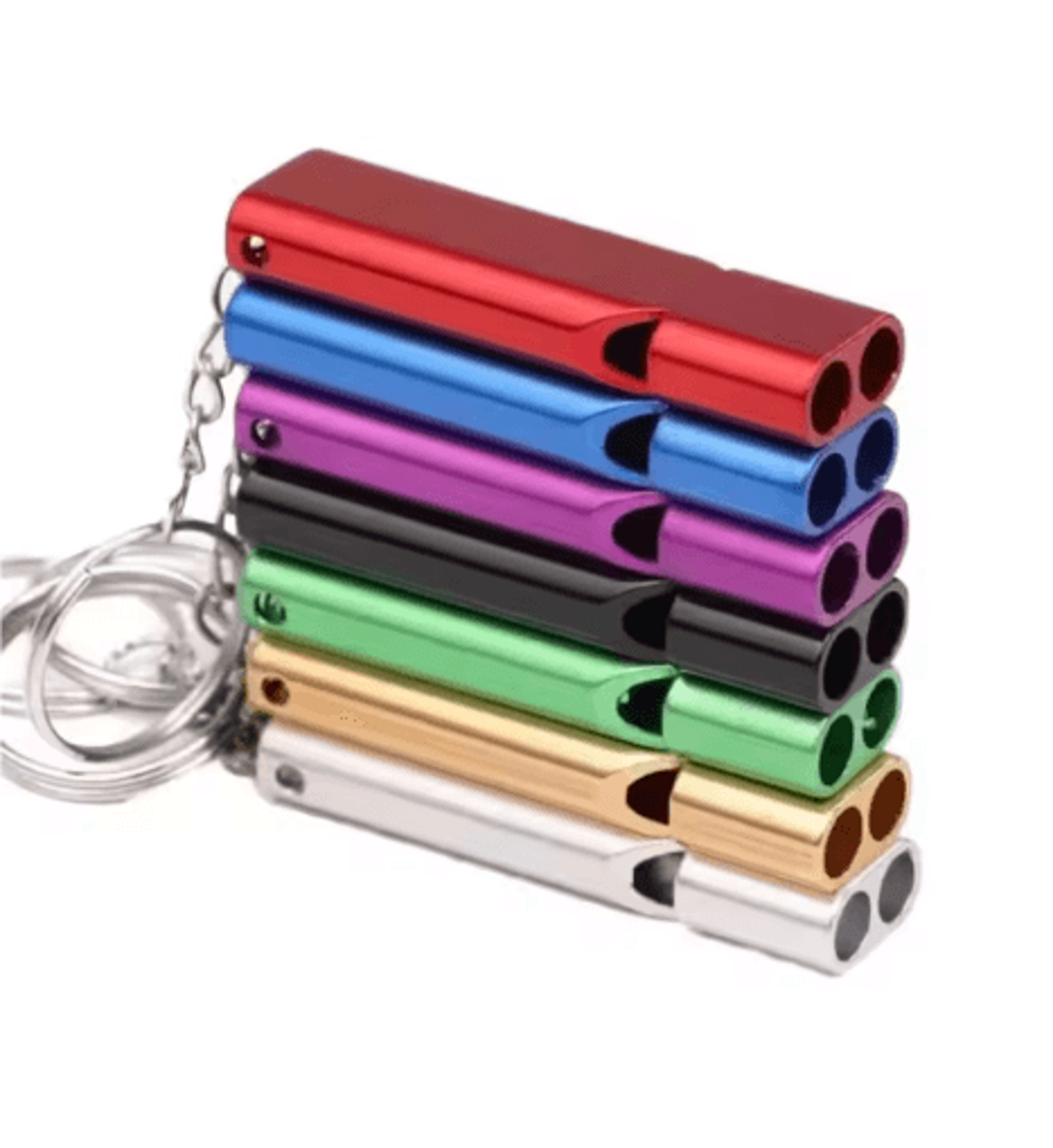 Emergency Whistle Keychain Aluminum Alloy Double Hole Survival Whistle For Outdoor Safety 13