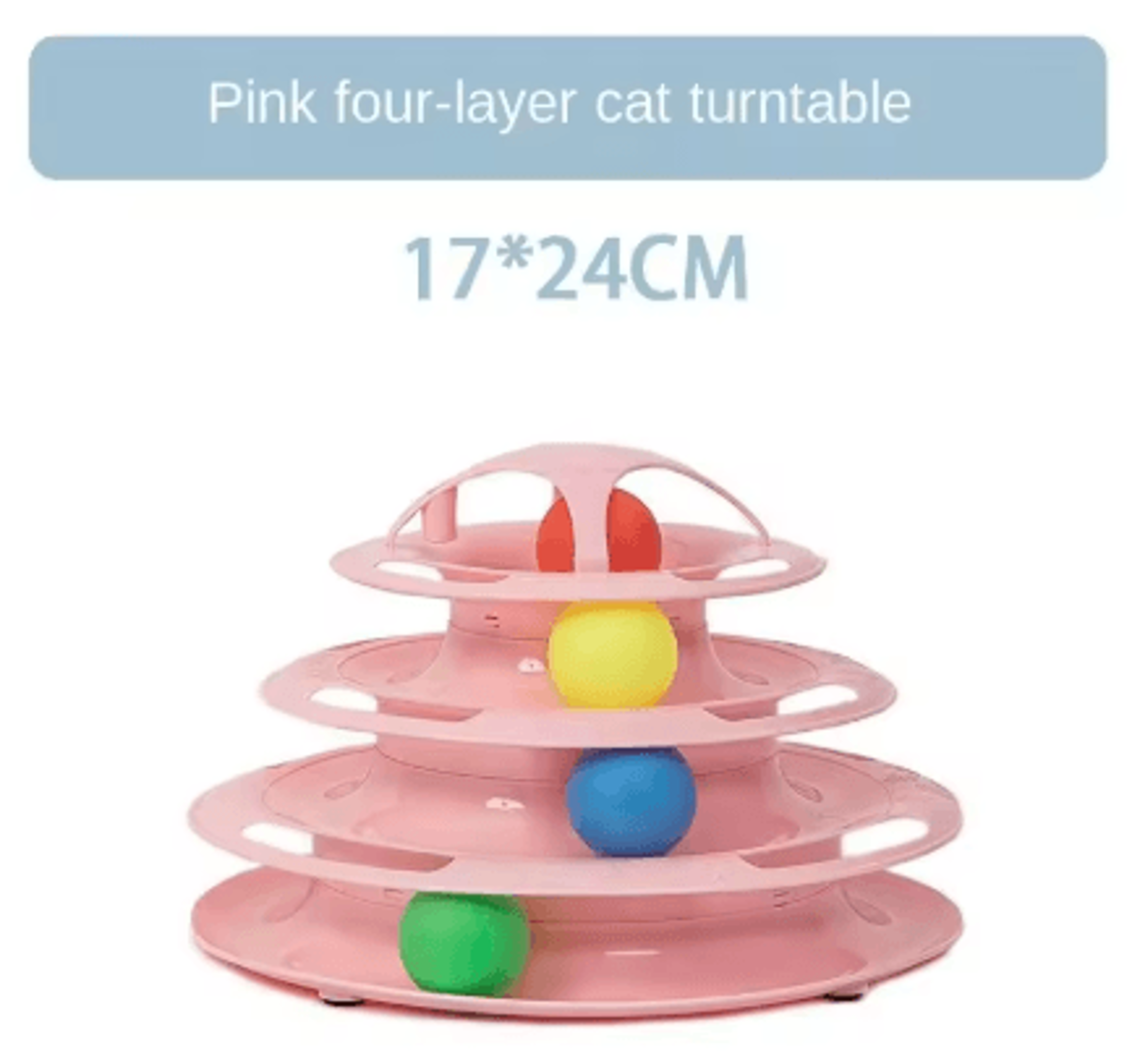 Four Layer Turntable Cat Toy Interactive Intelligence Training Track Tower With Rotating Balls 3