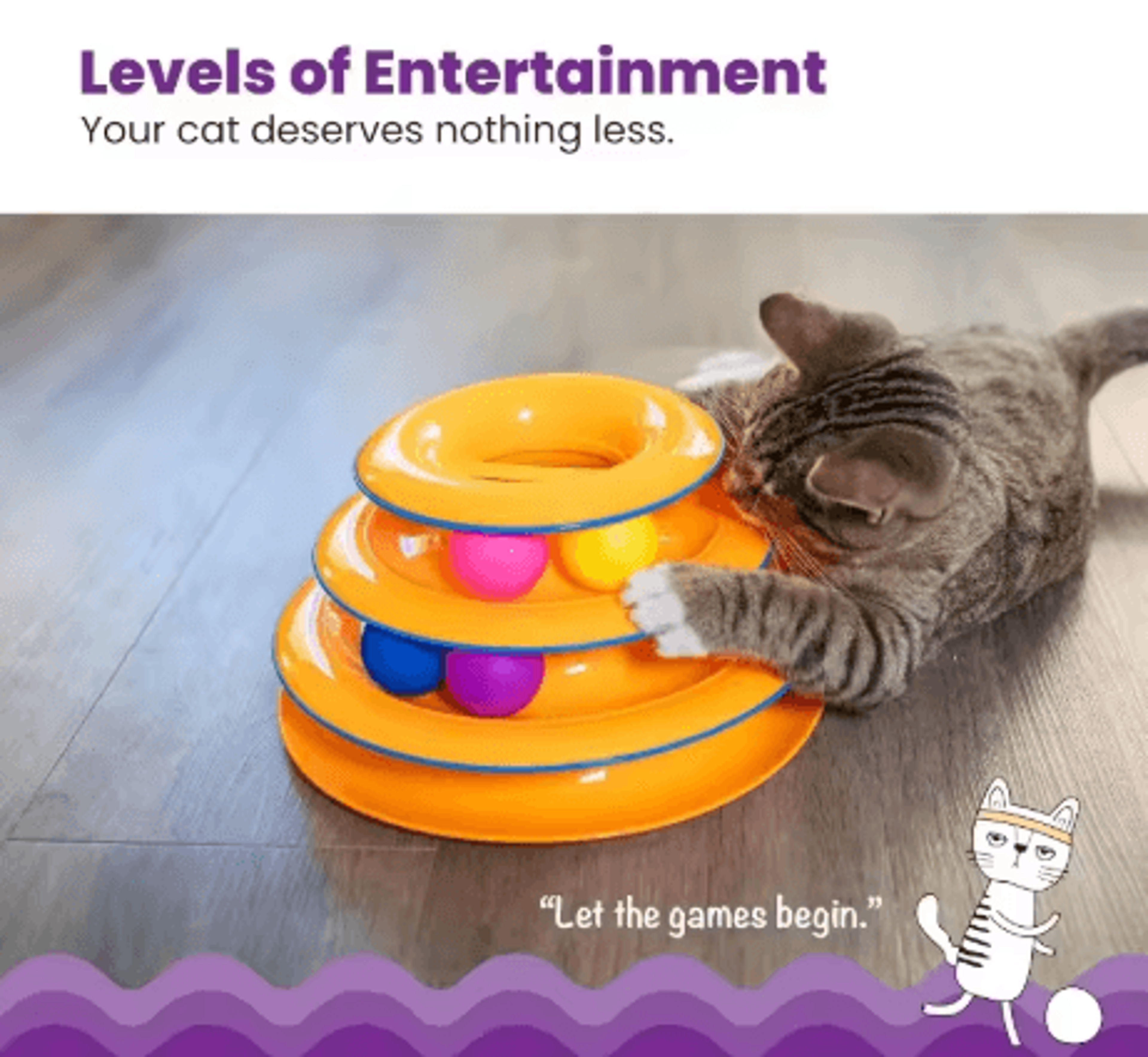 Four Layer Turntable Cat Toy Interactive Intelligence Training Track Tower With Rotating Balls 7