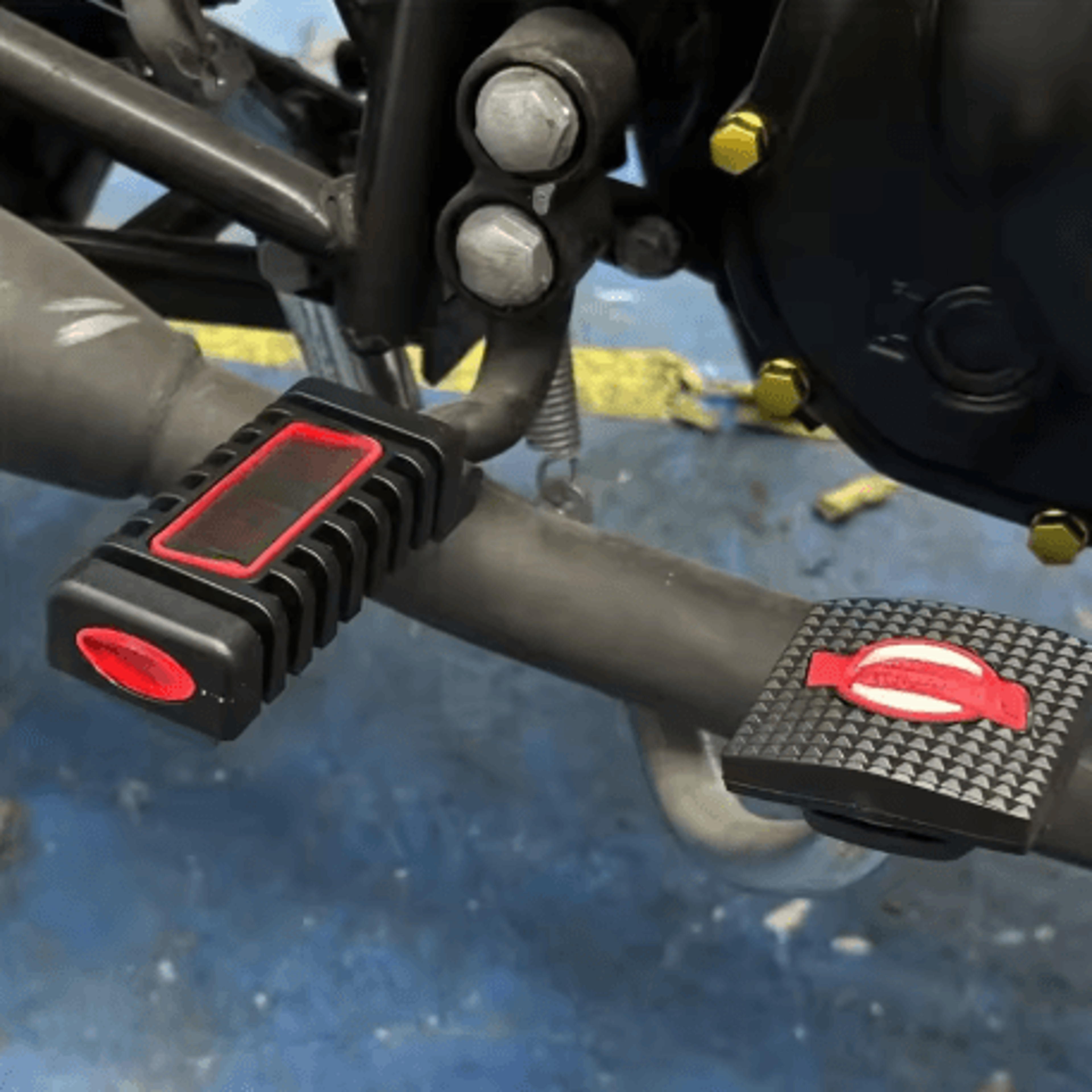 universal motorcycle front foot pedal rubber cover anti slip off road foot peg protector protaper compatible