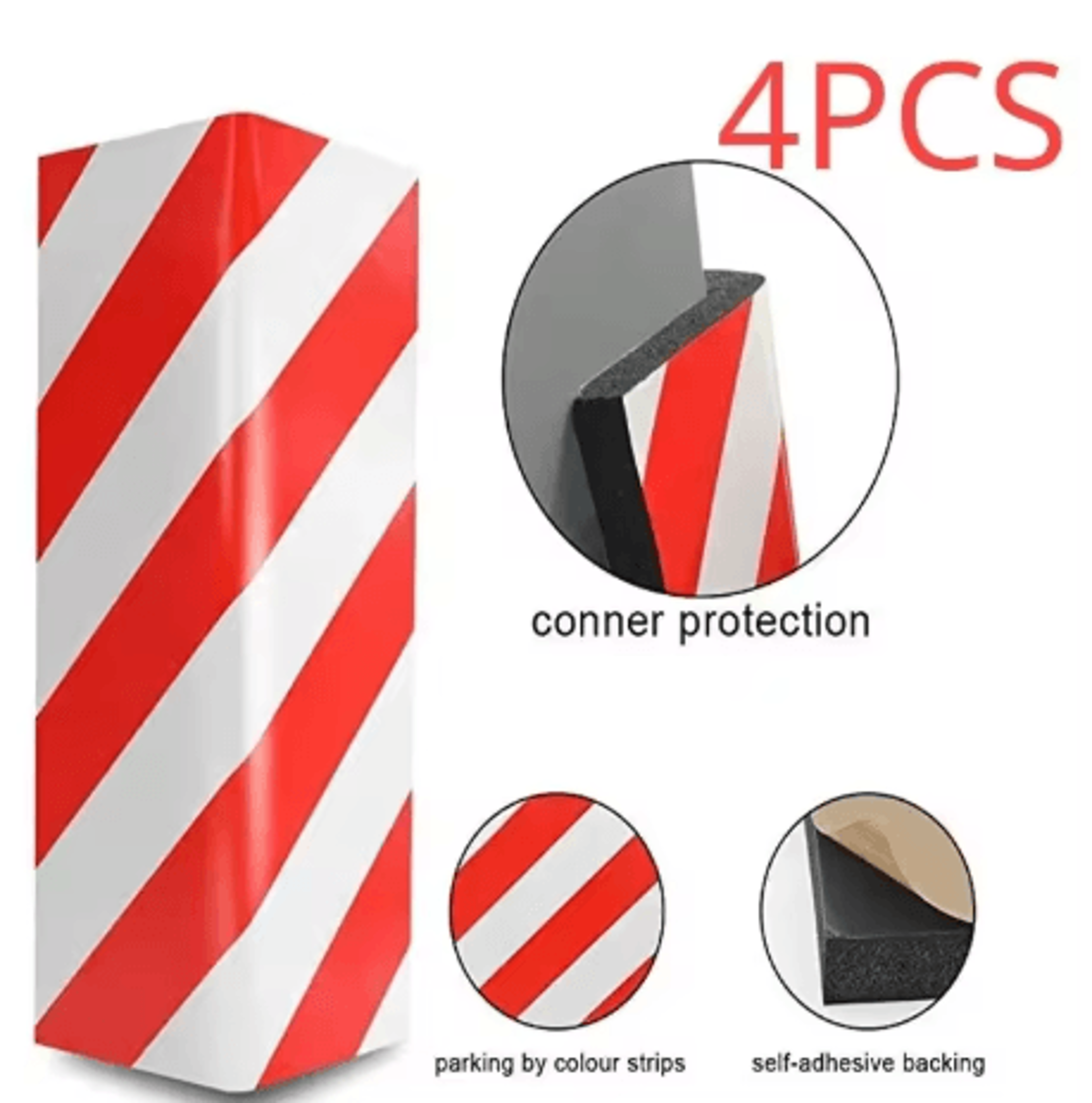Car Foam Warning Sign Bumper Protector Self Adhesive Reflective Safety Strip For Garage Walls 6