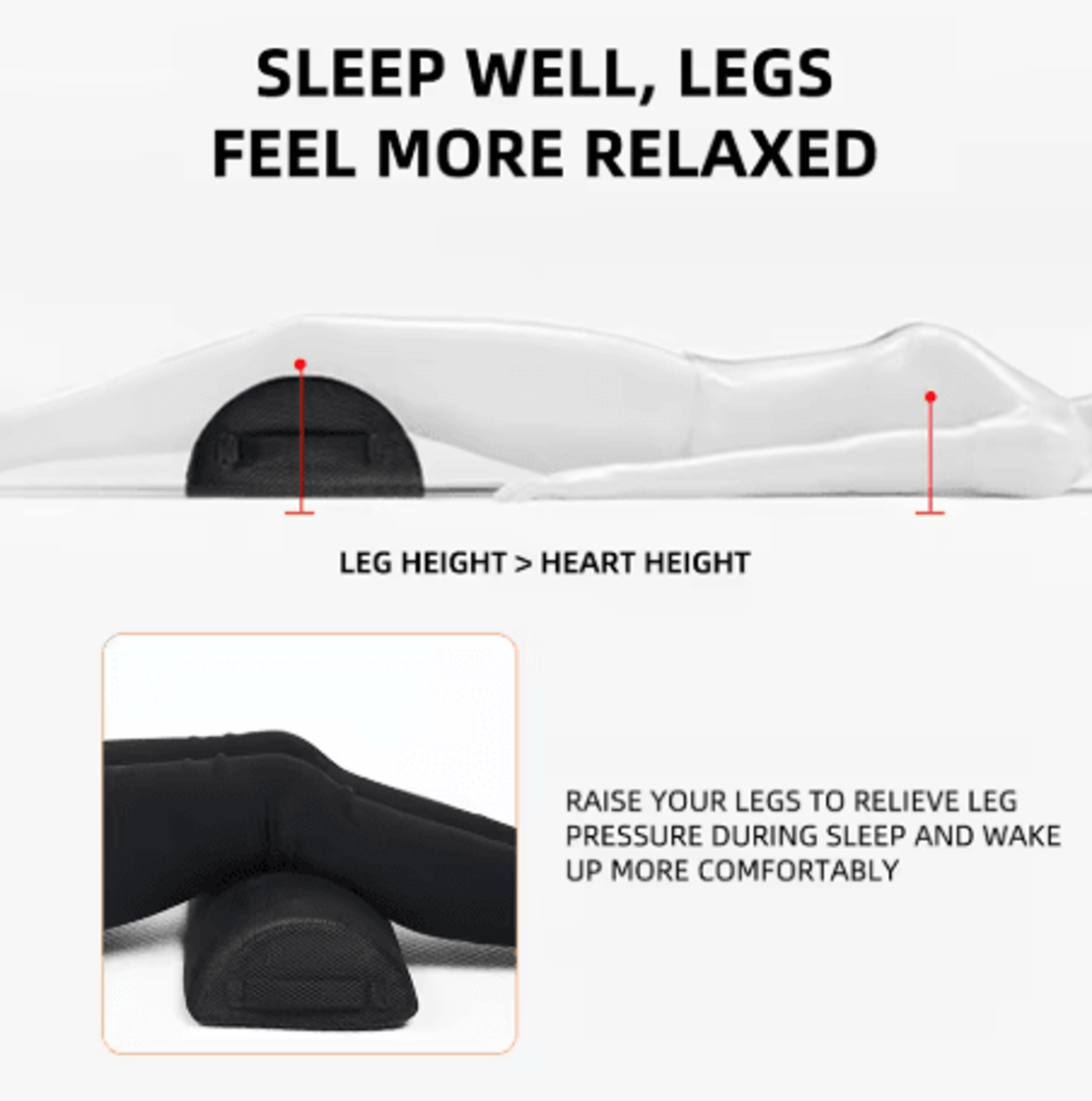 Ergonomic Semi Cylindrical Pillow Office Footrest And Leg Support Massage Cushion 7