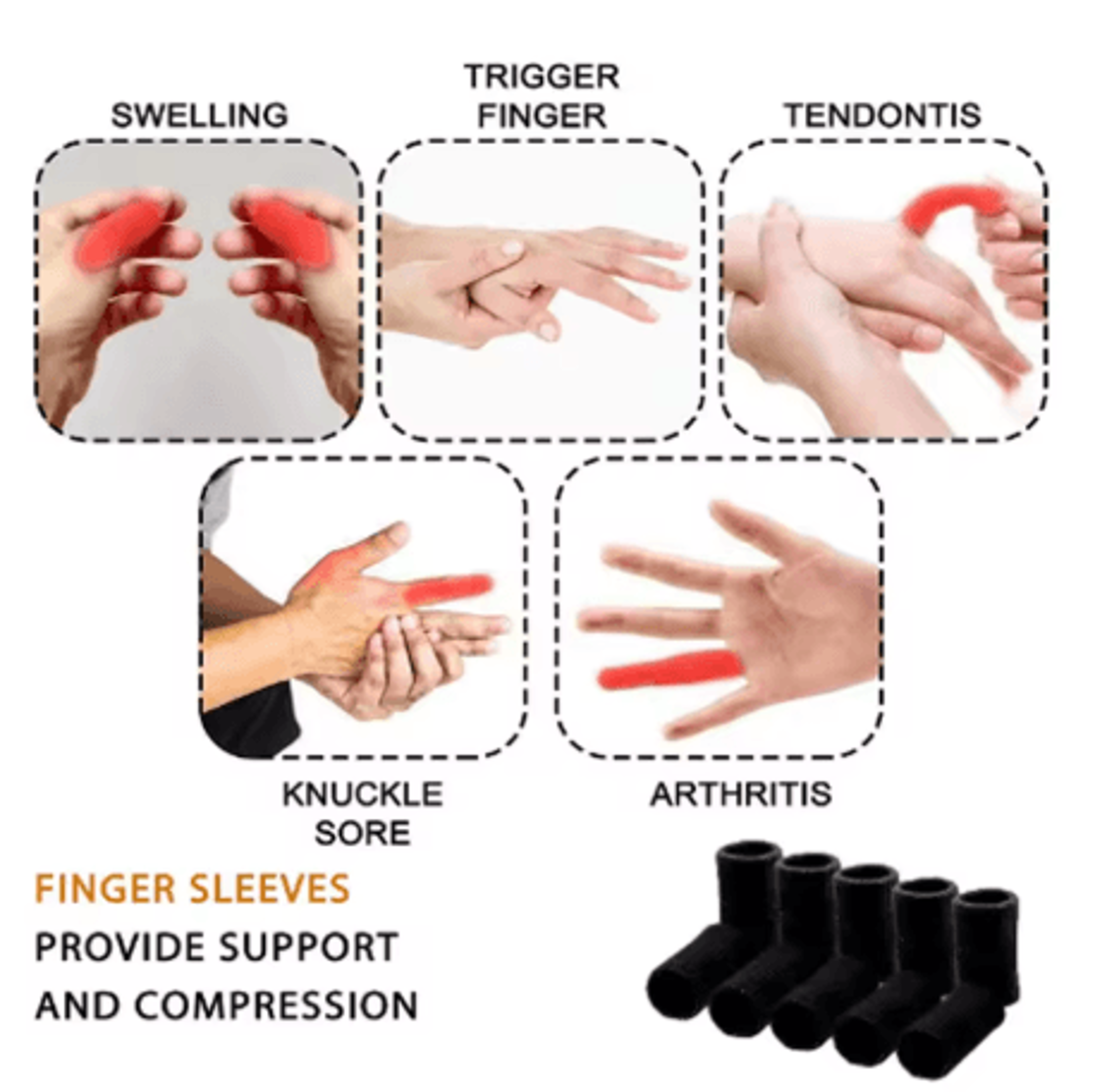 10 Pack Finger Brace Splints Breathable Elastic Thumb And Finger Support Stabilizers For Golf 12
