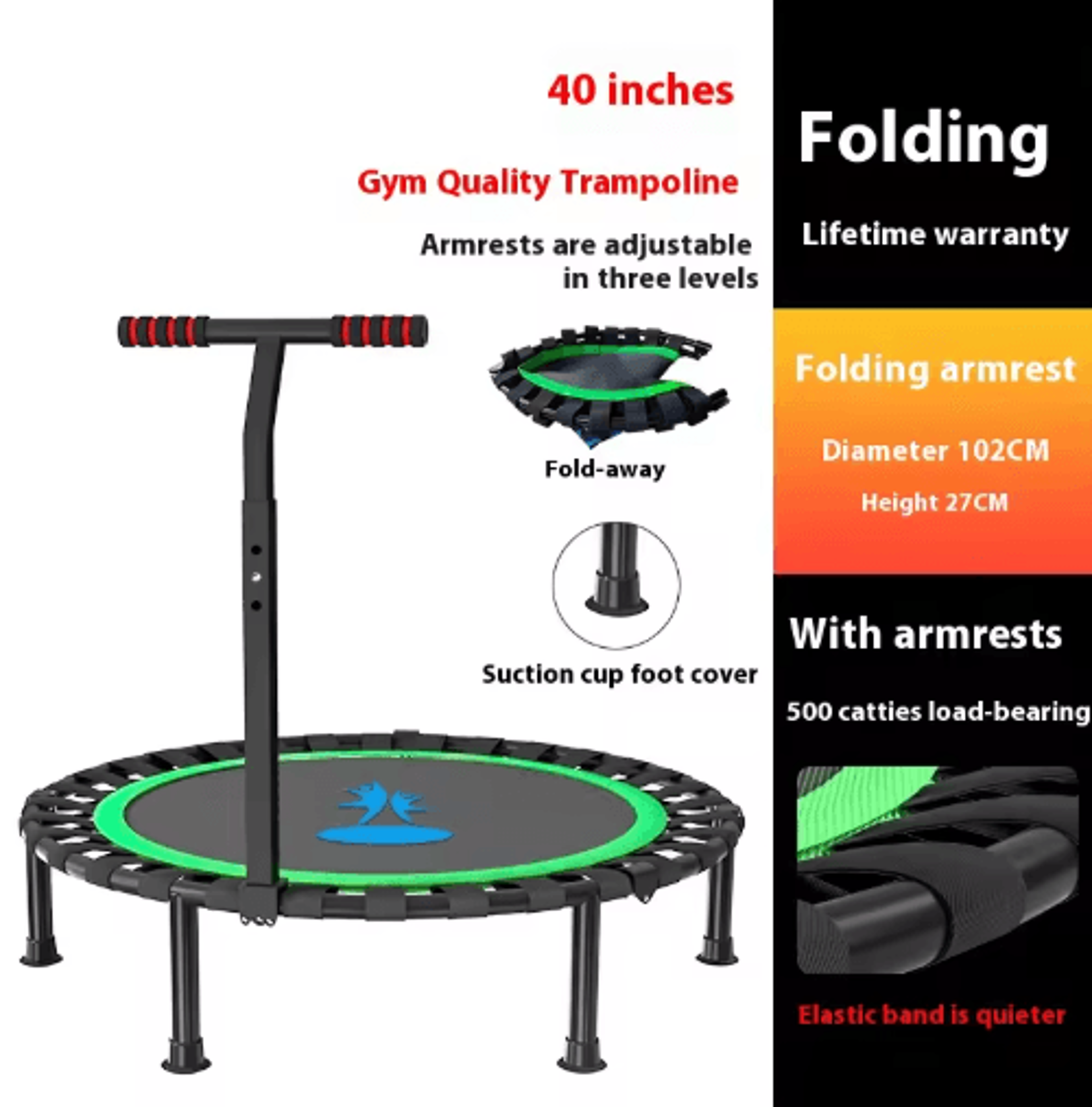 Home Fitness Trampoline Indoor Jumping Bed For Kids And Adults 6