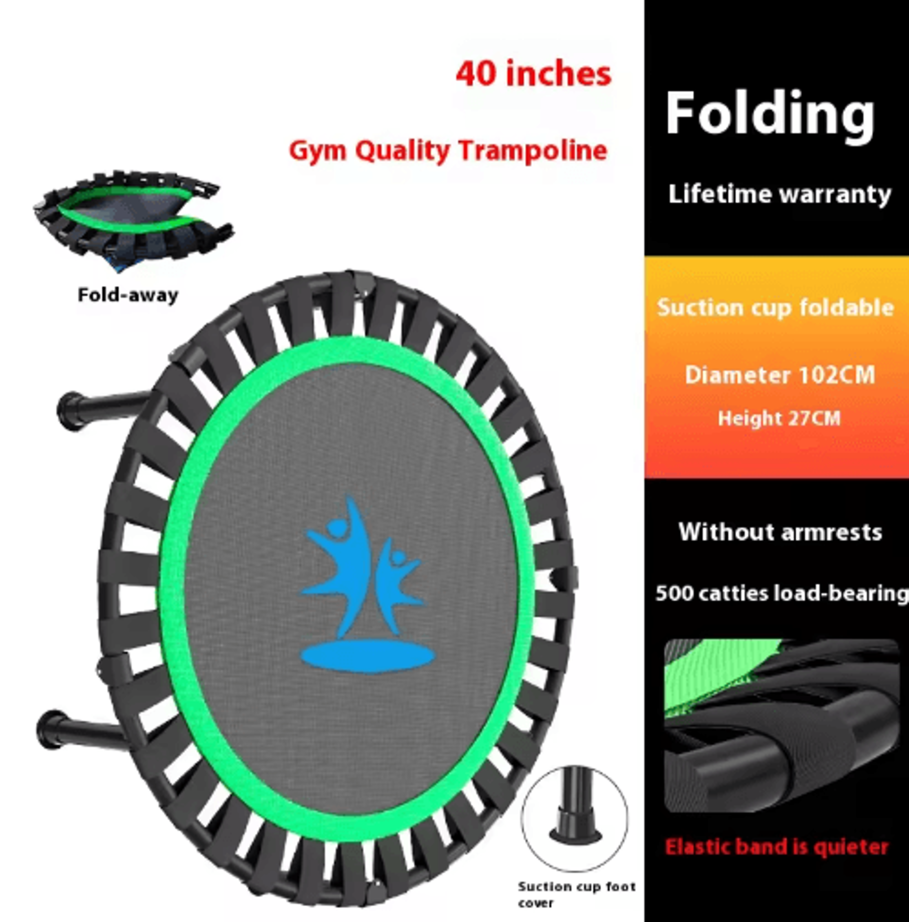 Home Fitness Trampoline Indoor Jumping Bed For Kids And Adults 7