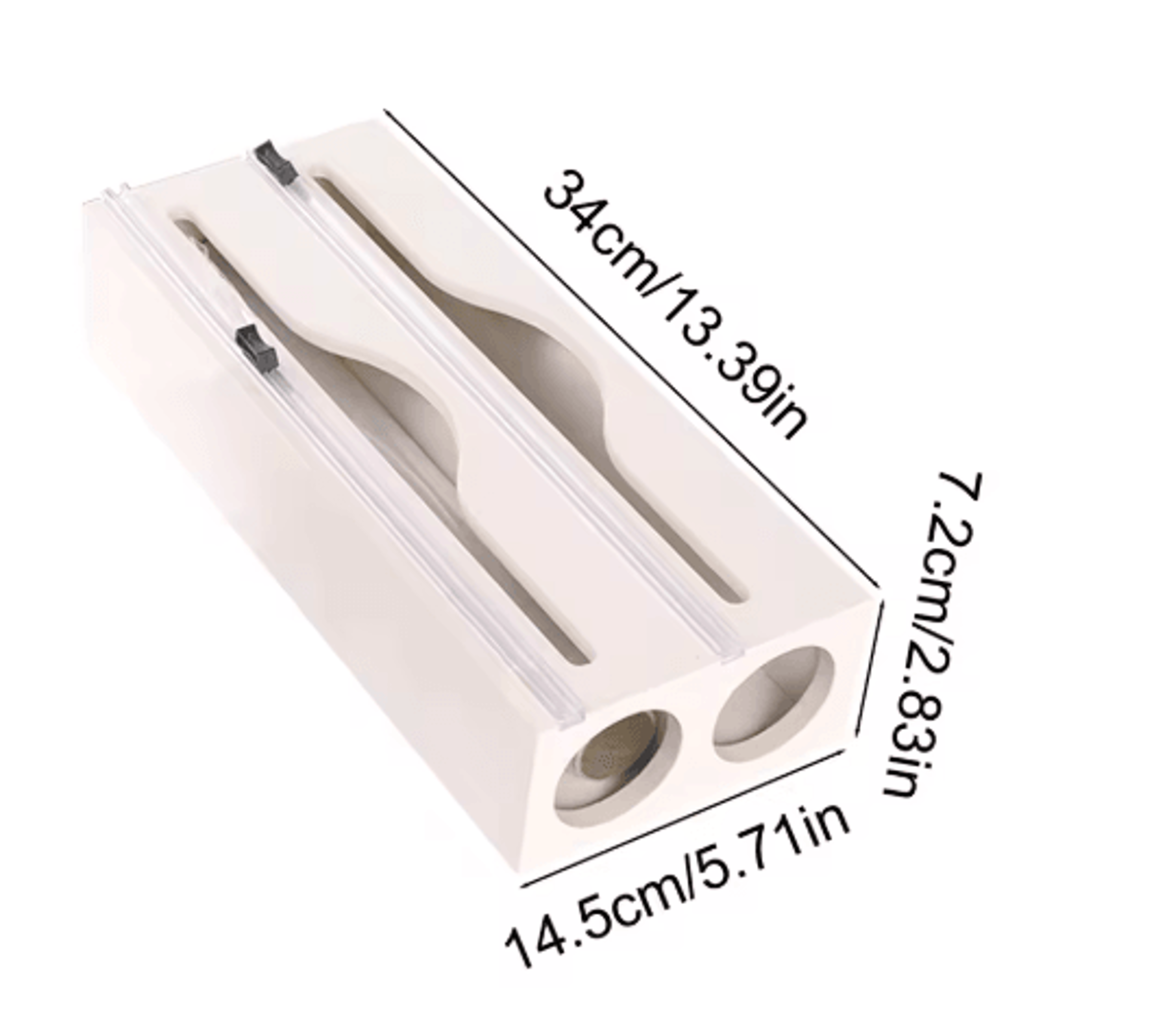 Bamboo Cling Film Tin Foil Cutter Box Kitchen Organizer With Built In Cutter 1 Pc 6