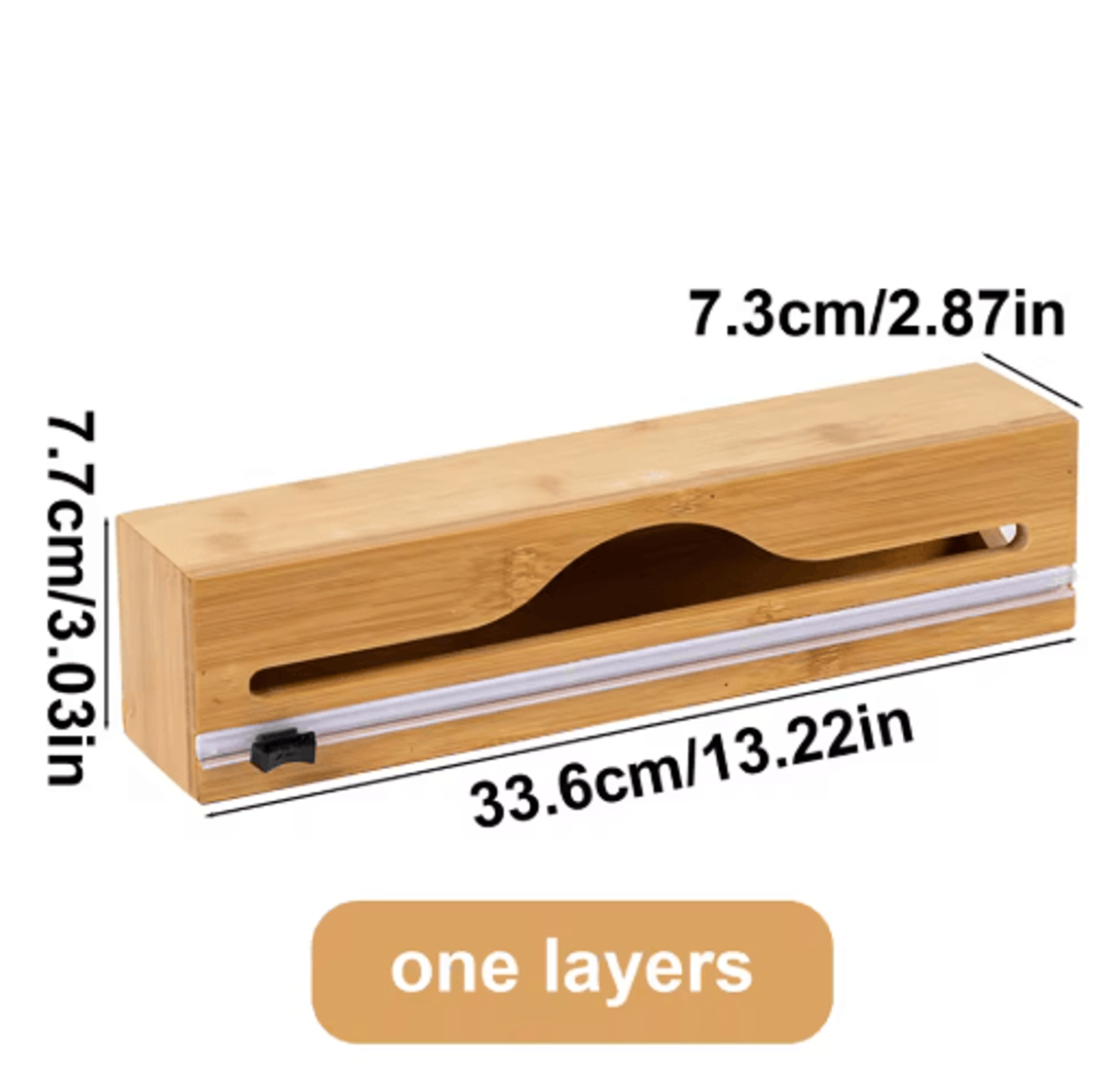 Bamboo Cling Film Tin Foil Cutter Box Kitchen Organizer With Built In Cutter 1 Pc 10