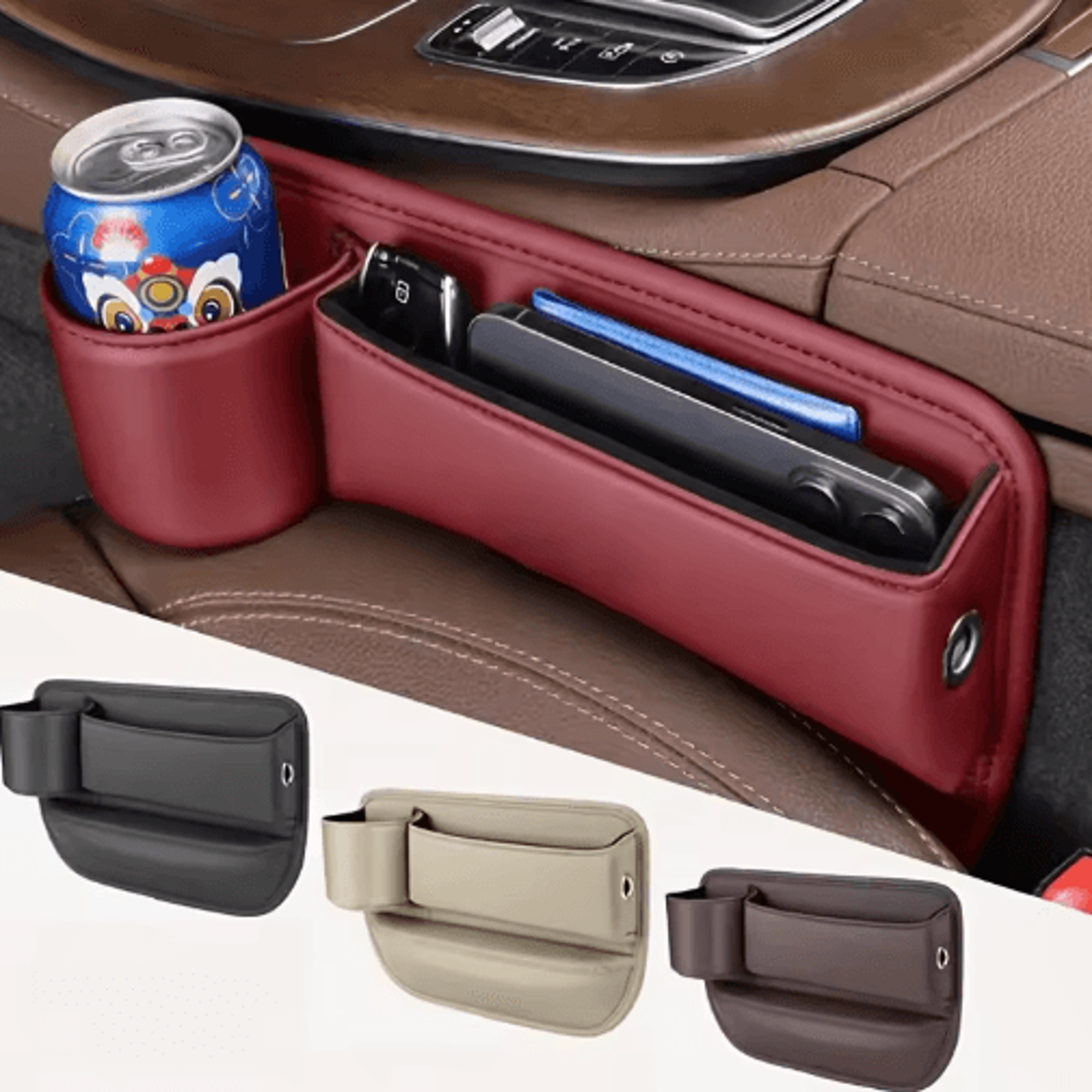 2 piece car seat gap storage box multifunctional seat gap organizer and filler pad