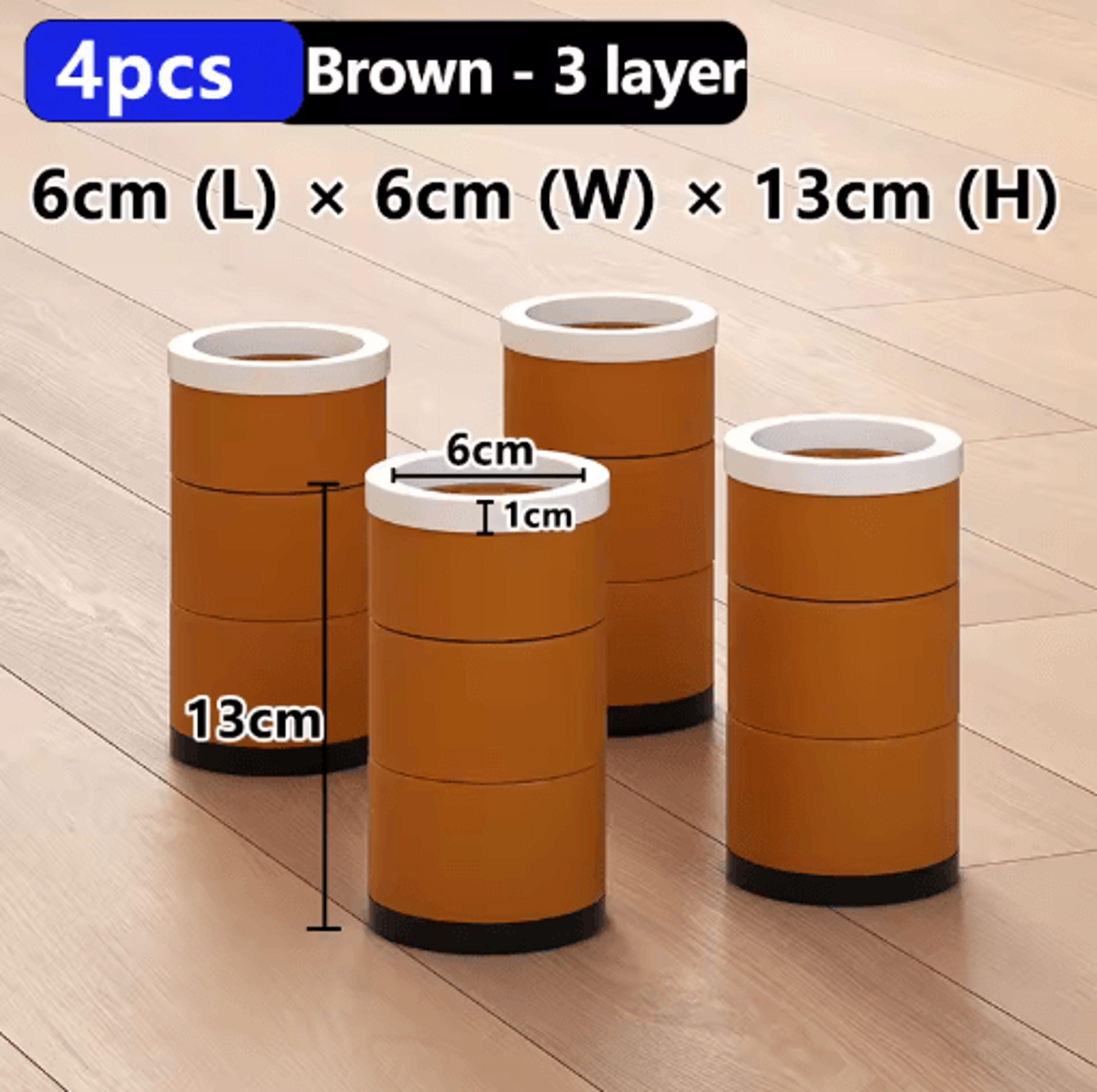 Stackable Furniture Heightening Foot Pads Adjustable Table Cabinet And Bed Leg Risers 4