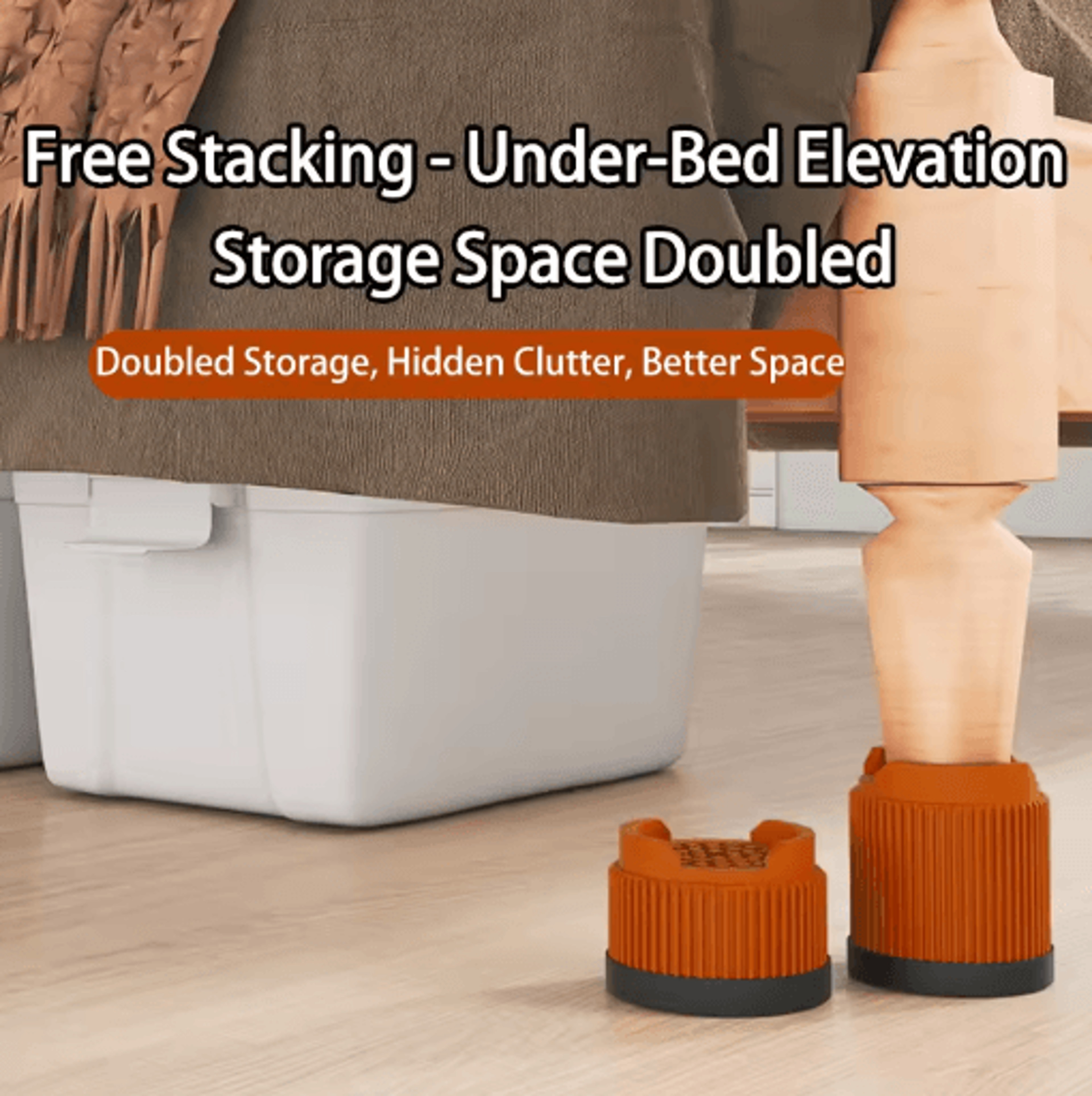 Adjustable Height Furniture Risers Multi Size Leg Protectors For Sofa Bed And Chair 16