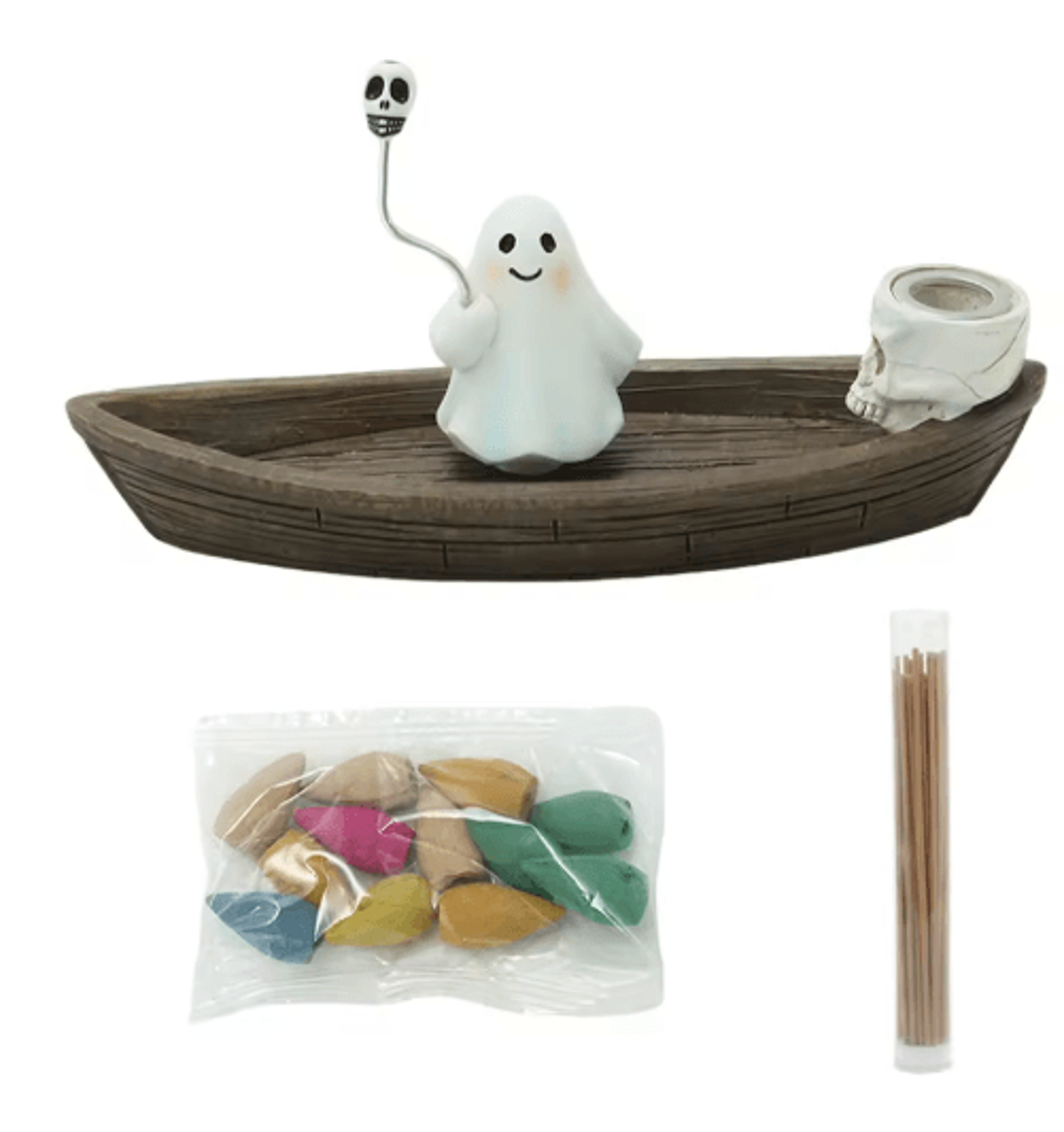 Halloween Ghost Ship Incense Burner Backflow Sandalwood Incense Holder For Table Decor 1