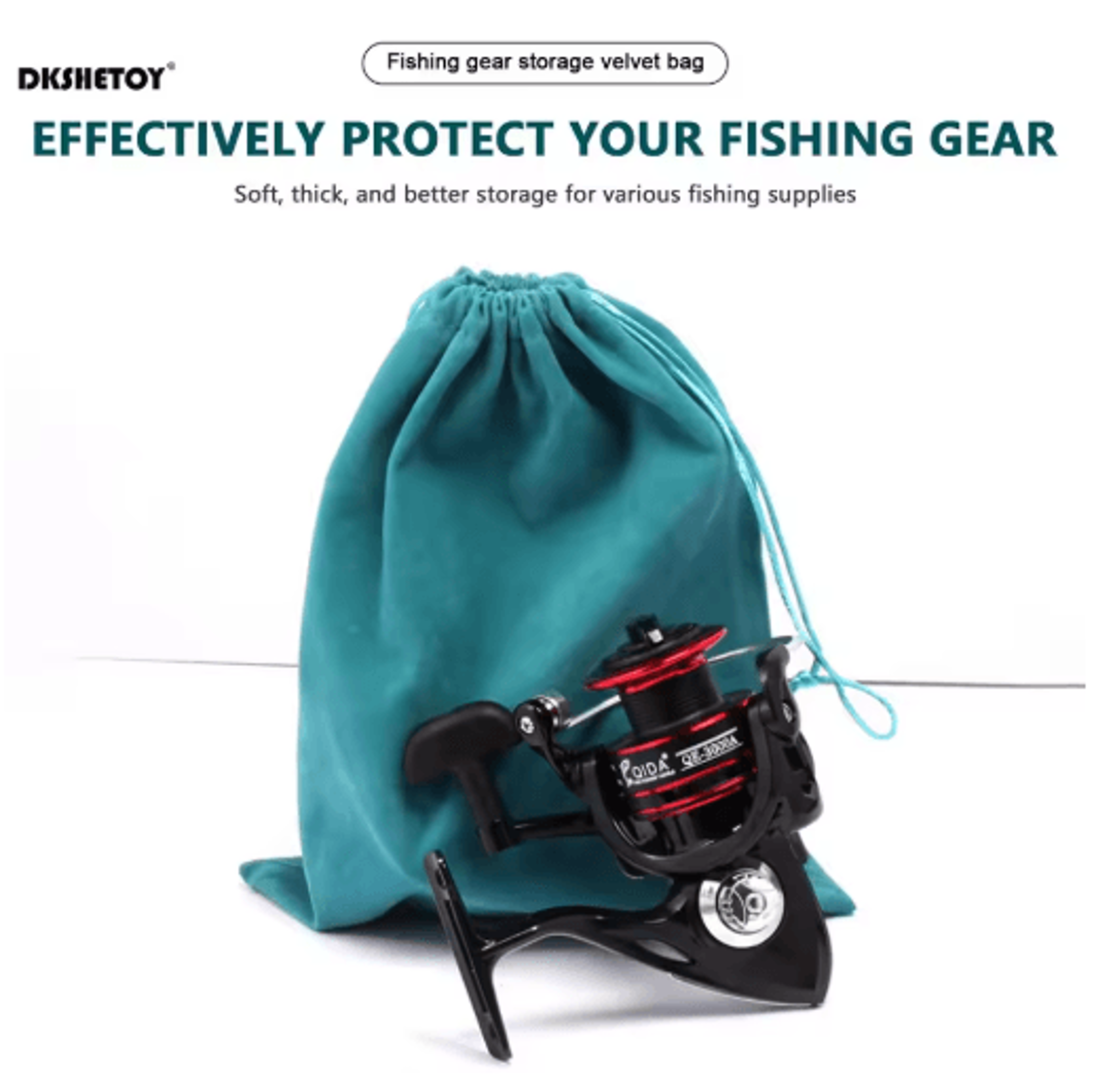 Universal Fishing Tackle Storage Bag Durable Soft Flocking Organizer For Outdoor Camping 7