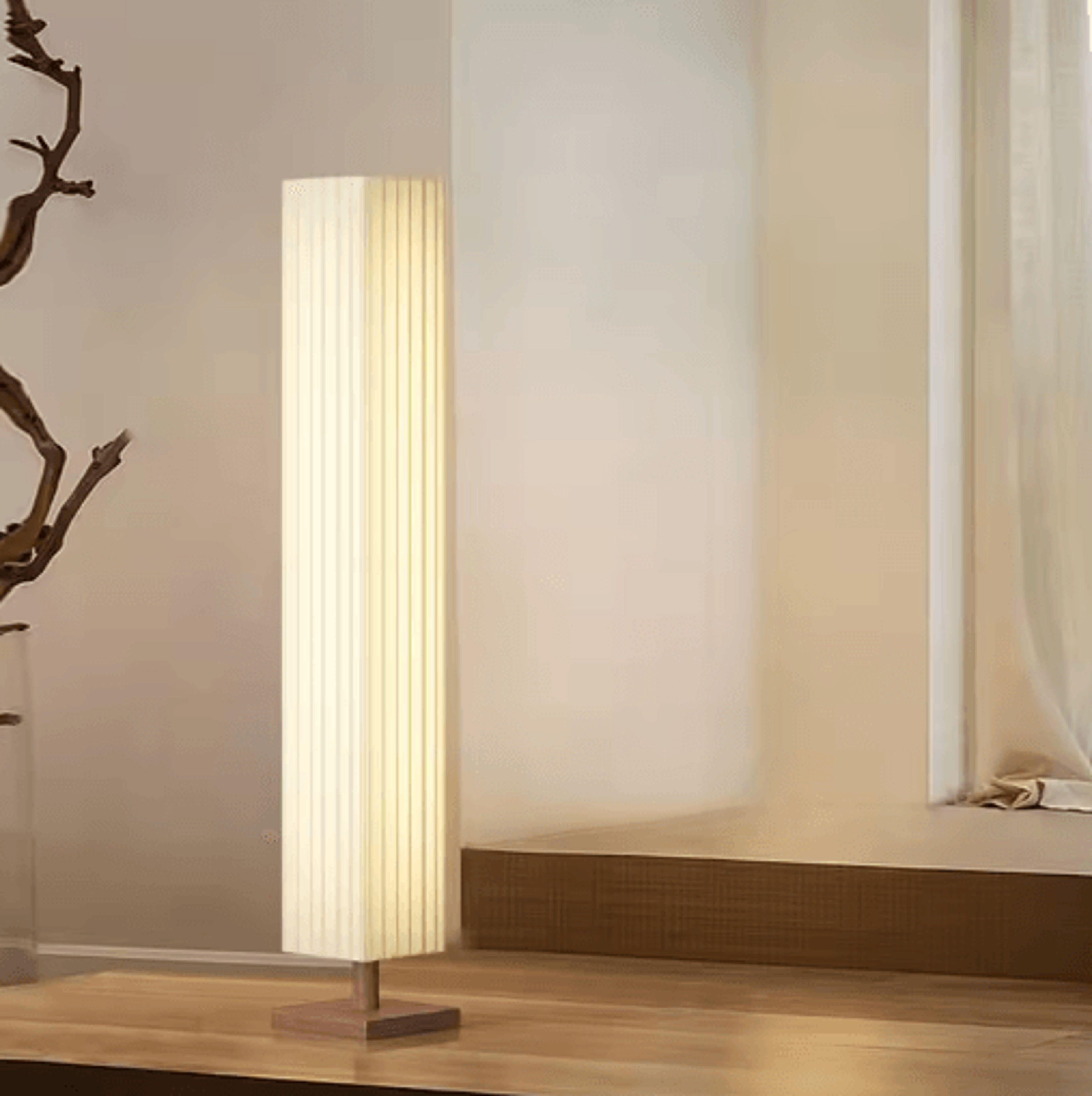Fabric LED Floor Lamp Decorative Wooden Standing Light For Living Room And Bedroom 5