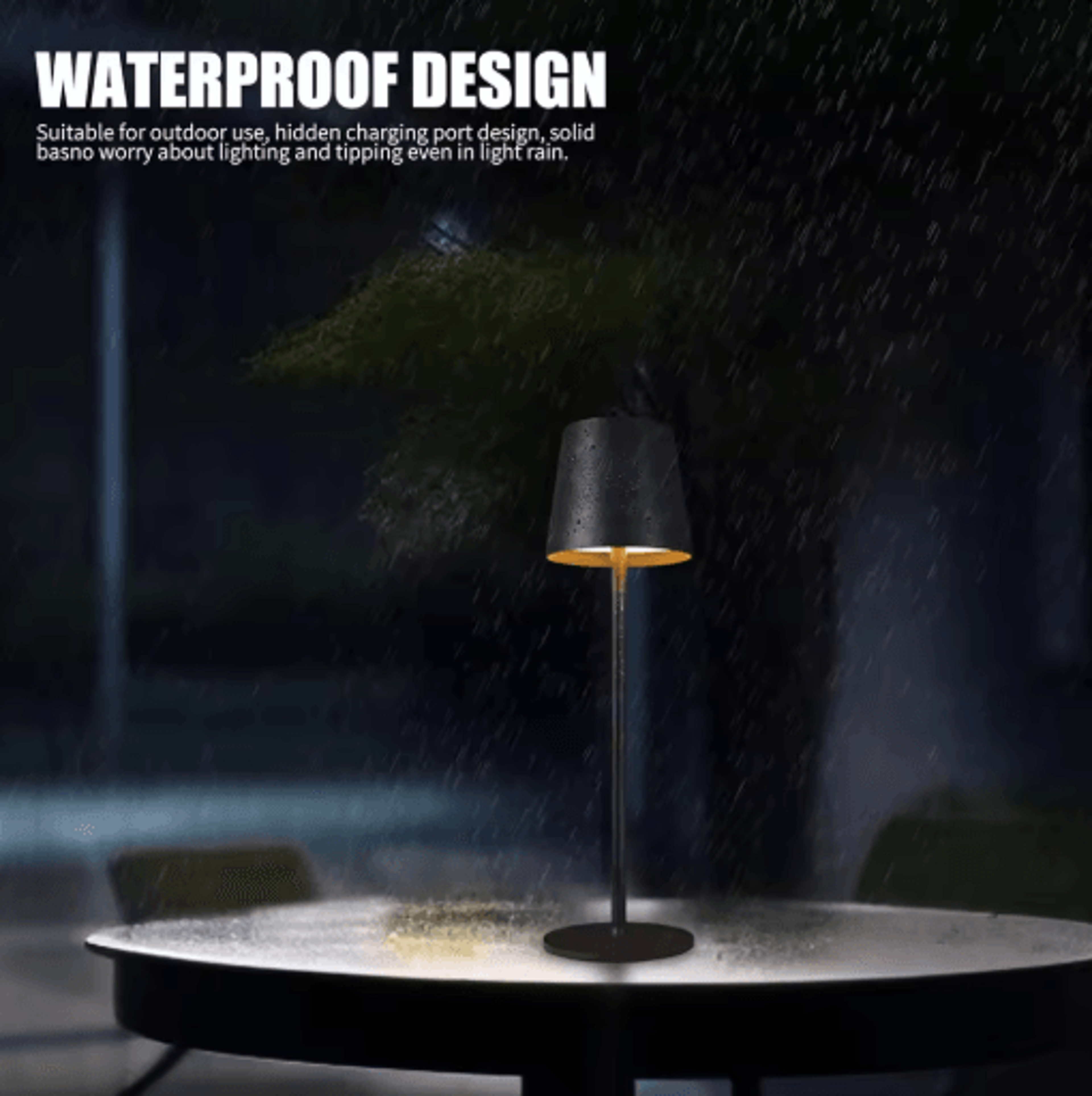 LED Cordless Table Lamp Portable Rechargeable Night Light With 3 Color Stepless Dimming 10