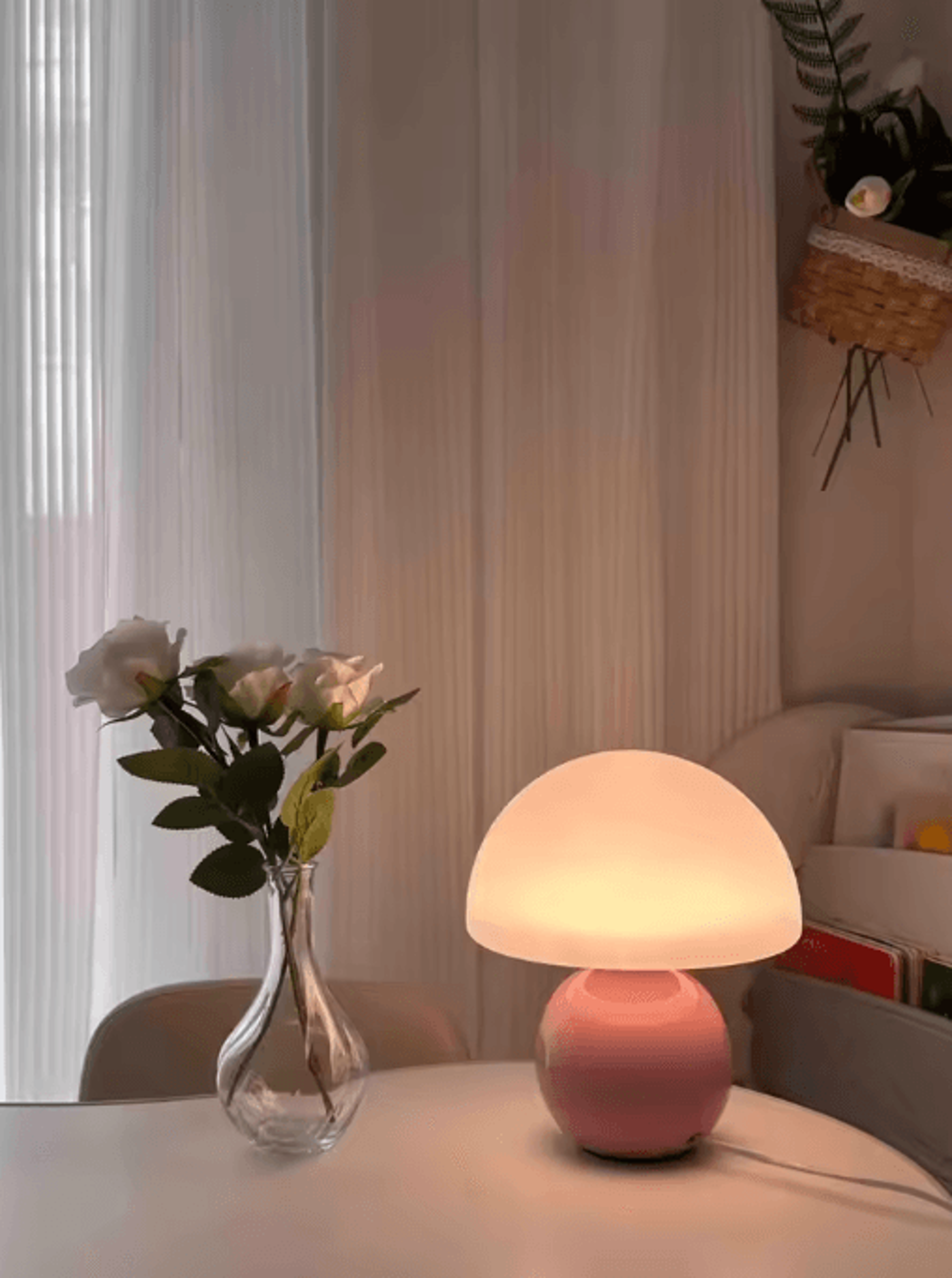 Decorative USB Table Lamp Soft Ambient Desk And Night Light In Pink Orange Red White And Beige 6