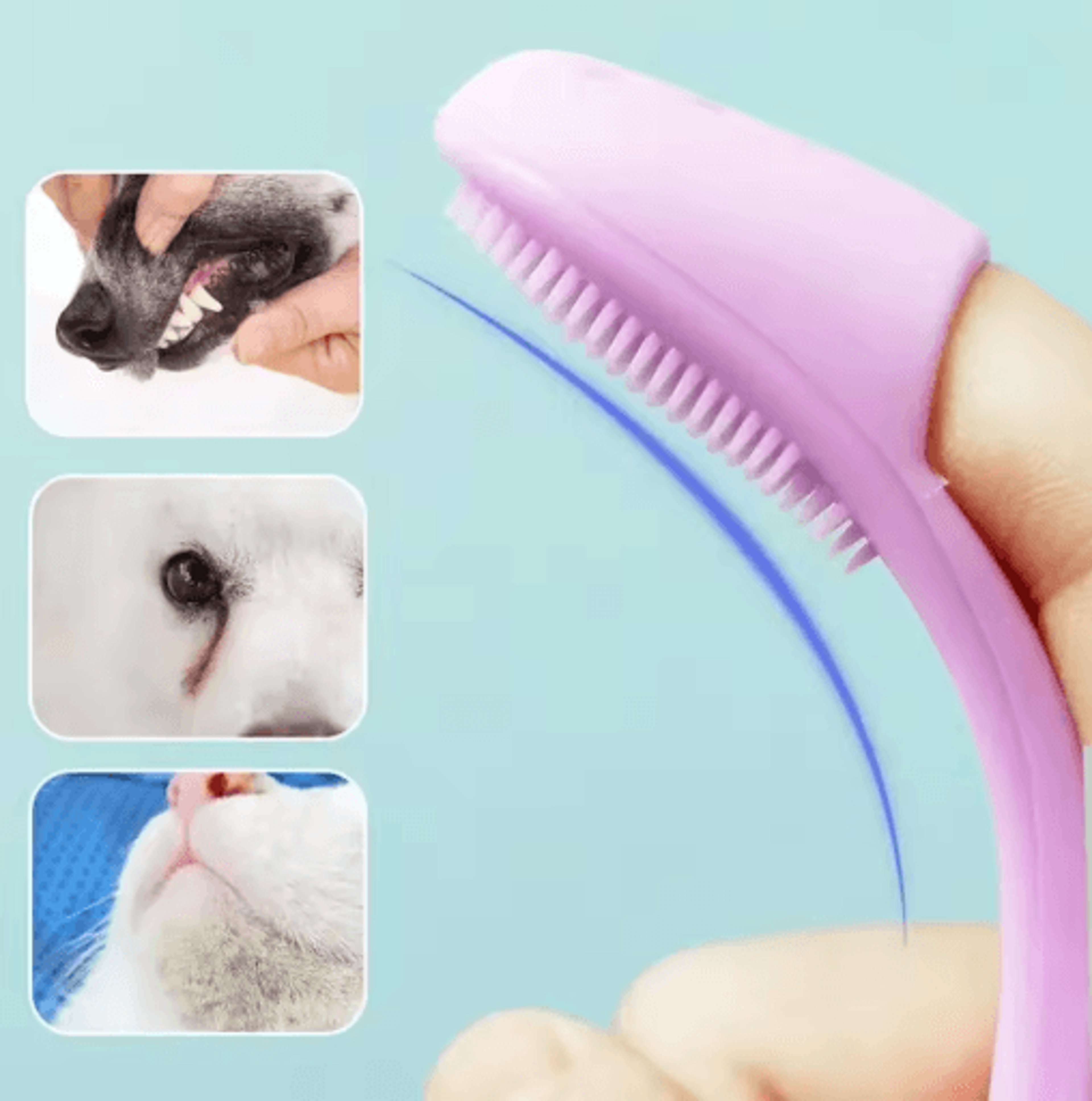 Pet Silicone Finger Toothbrush Soft Cleaning Brush For Dog And Cat Teeth Nose And Face Care 6