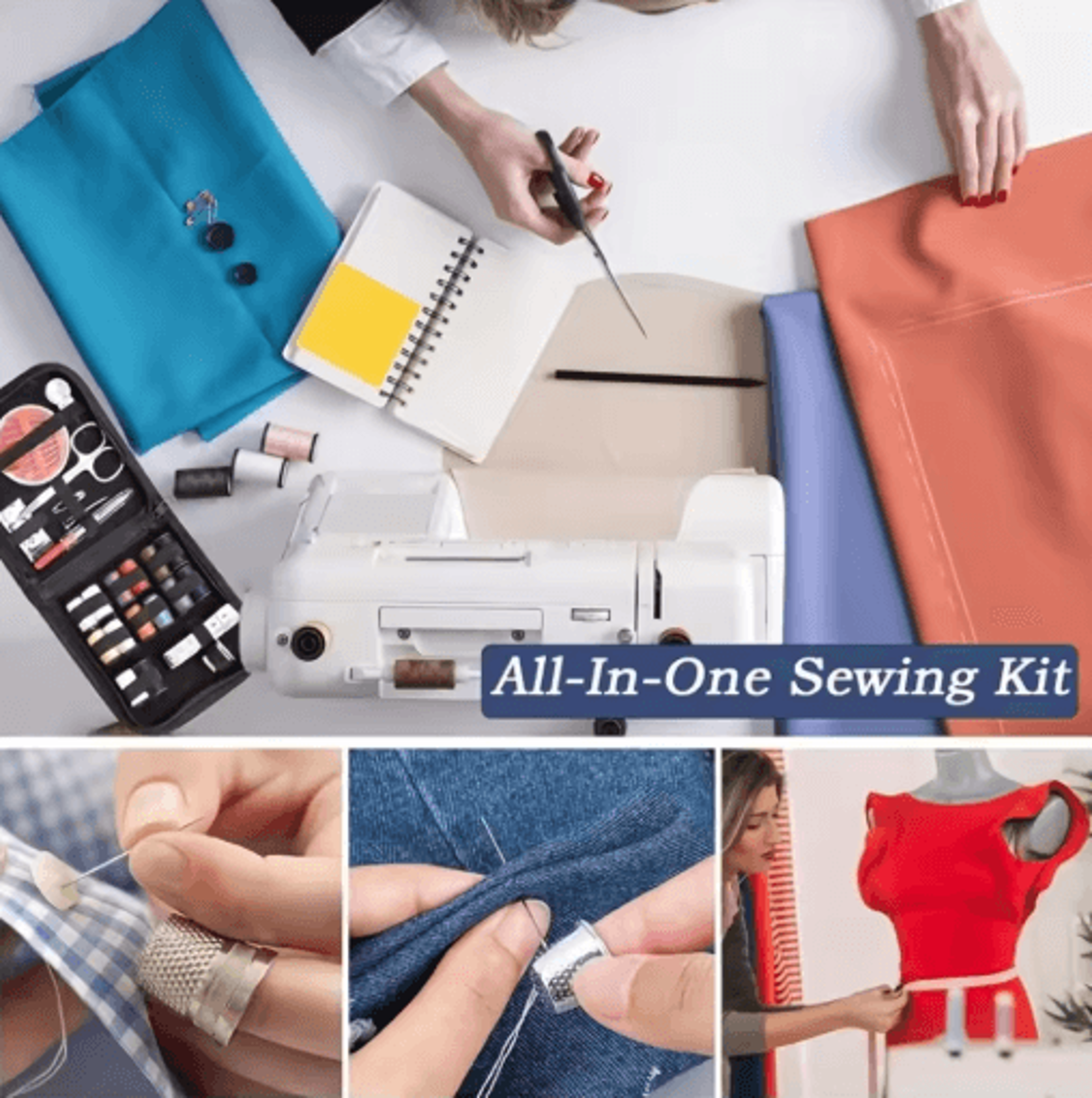 Mini Canvas Sewing Kit Portable All Season Travel Sewing Set For Quick Mending 3