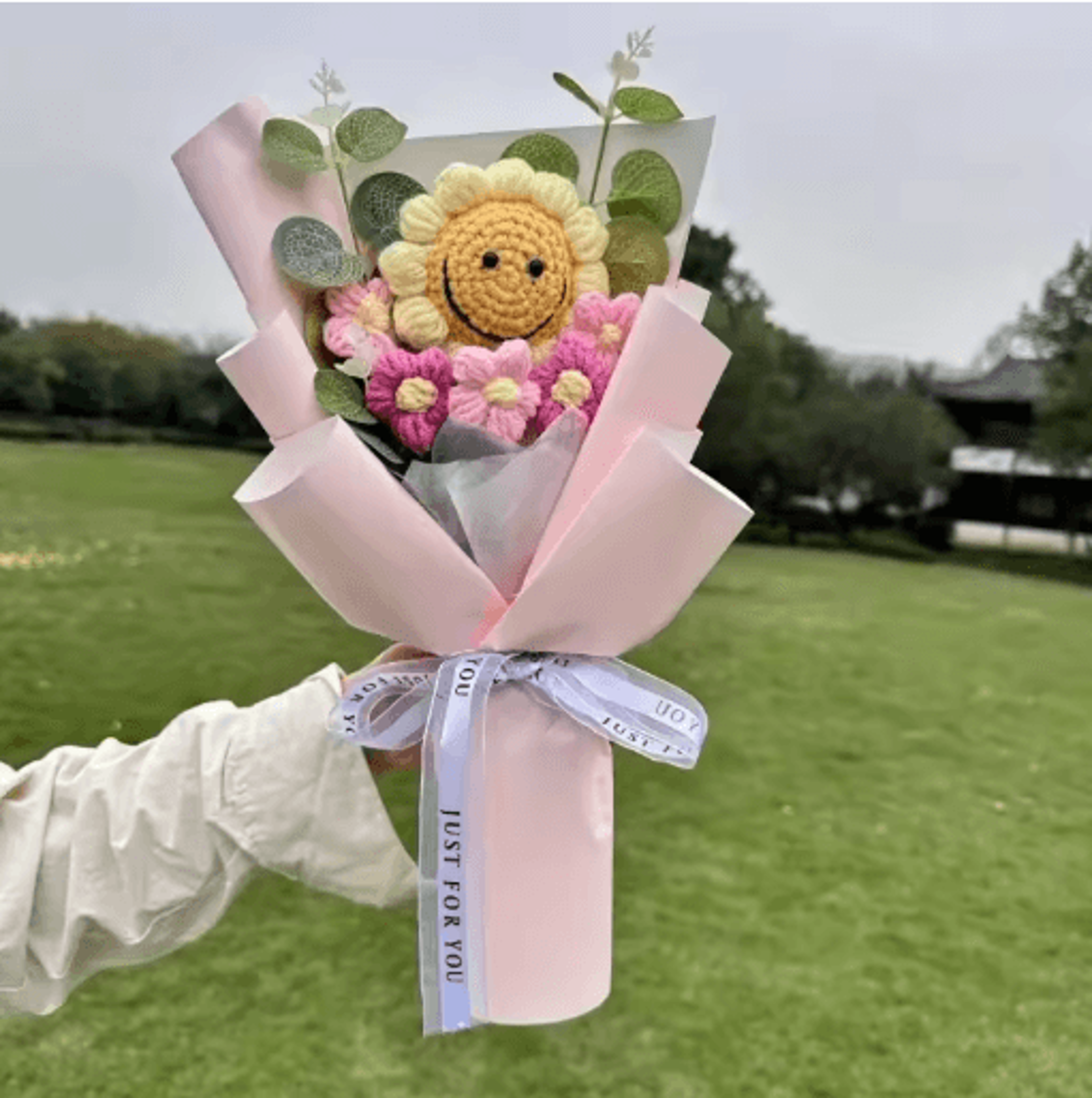 Handmade Crochet Sunflower Bouquet Bright Artificial Flowers For Lasting Joy 1 To 2 Pcs 9