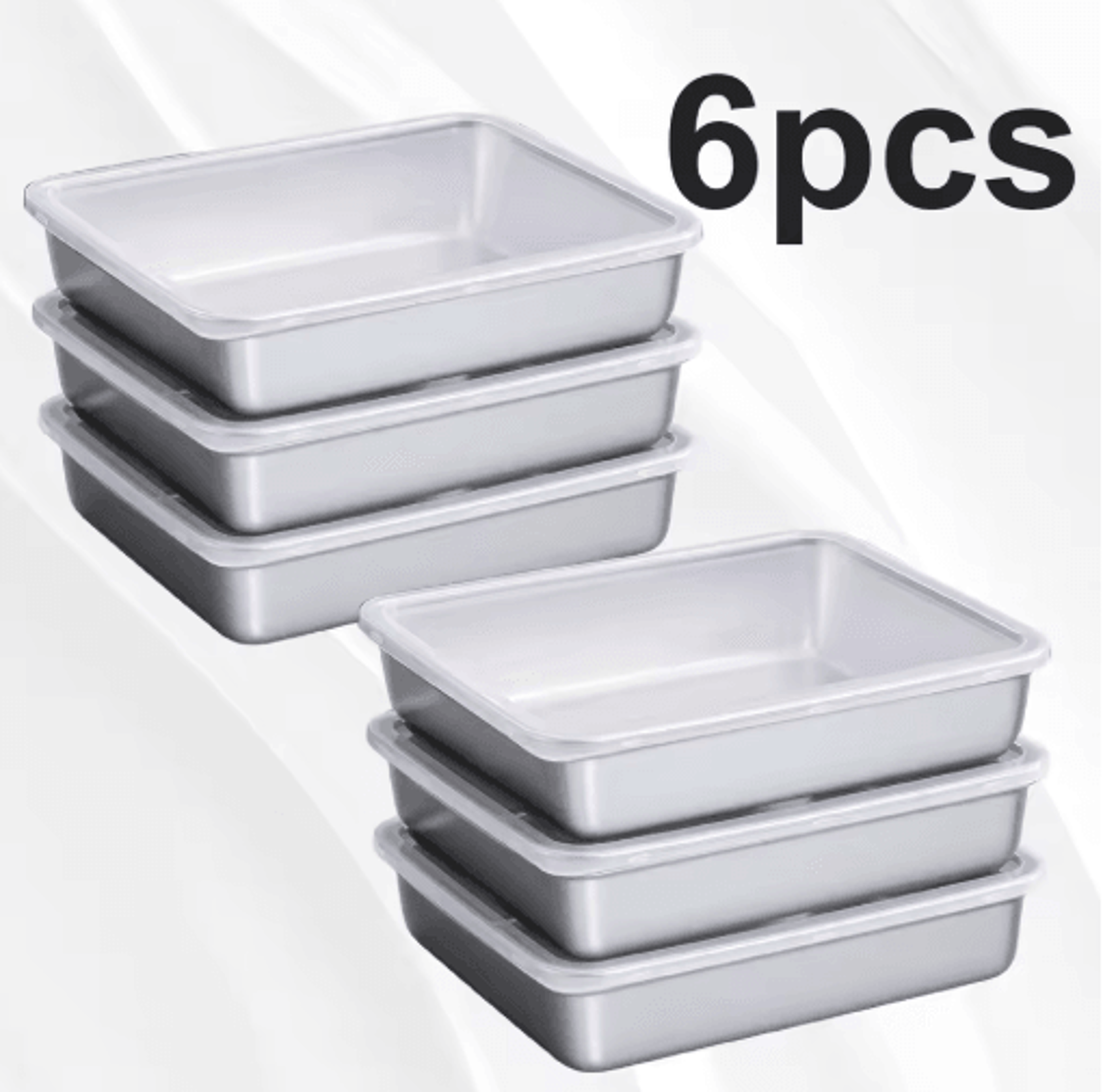 6 Piece Stainless Steel Food Storage Container Set Large Capacity Kitchen Essentials 1