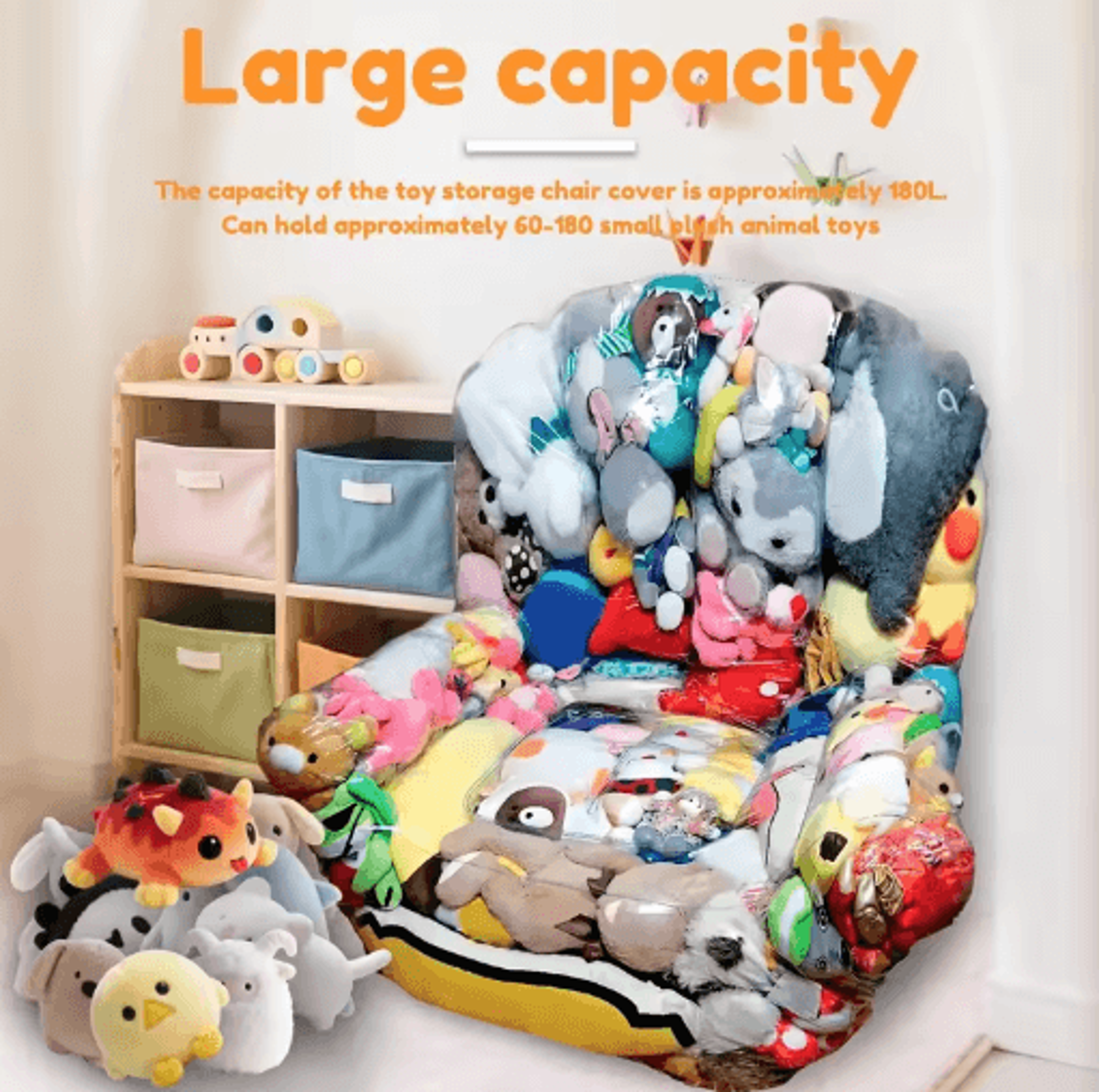 large capacity transparent sofa storage bag – plush doll organizer & tatami sofa cover