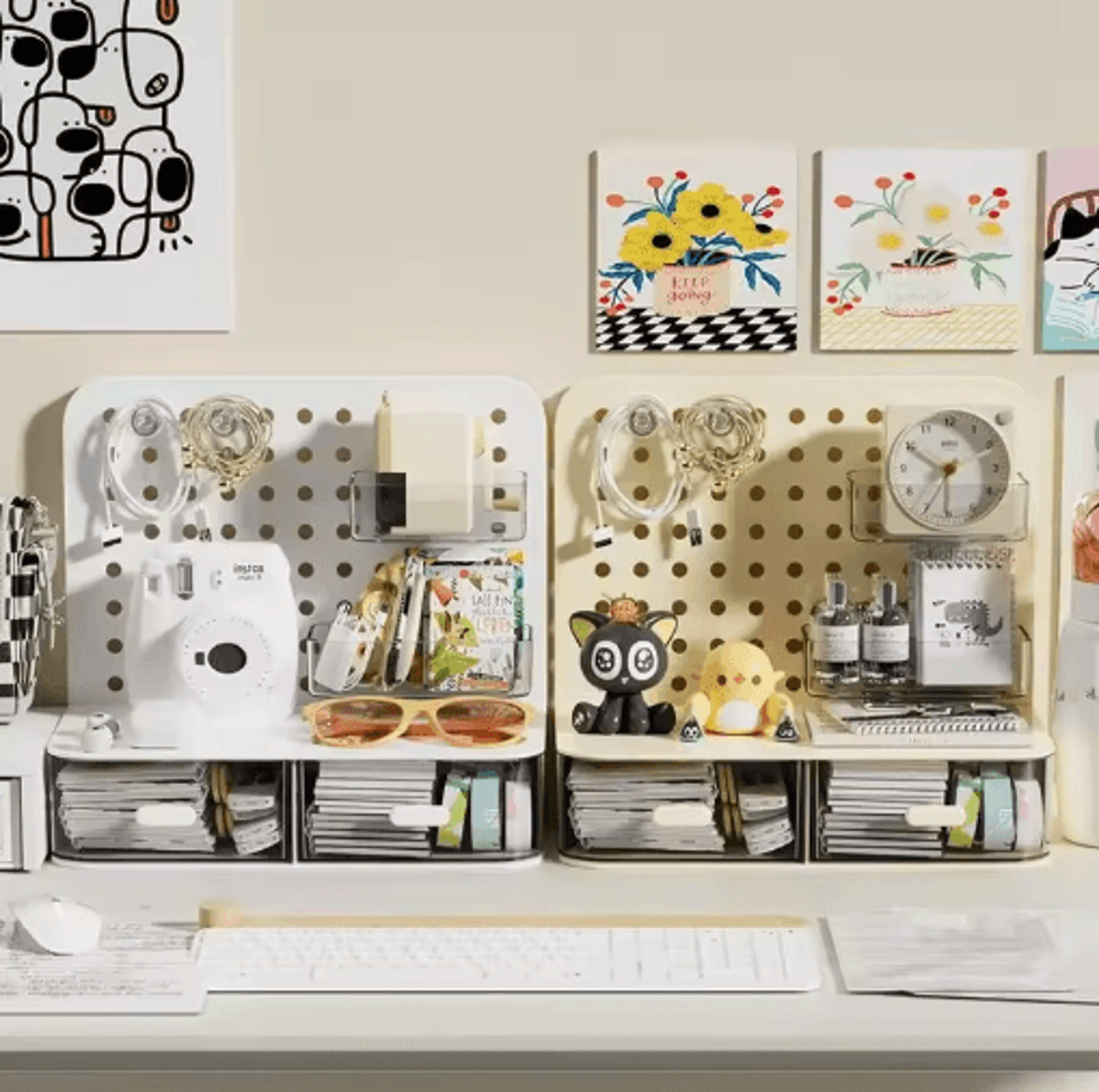 Desktop Perforated Board Storage Box Modular Desk Organizer And Pen Holder 5