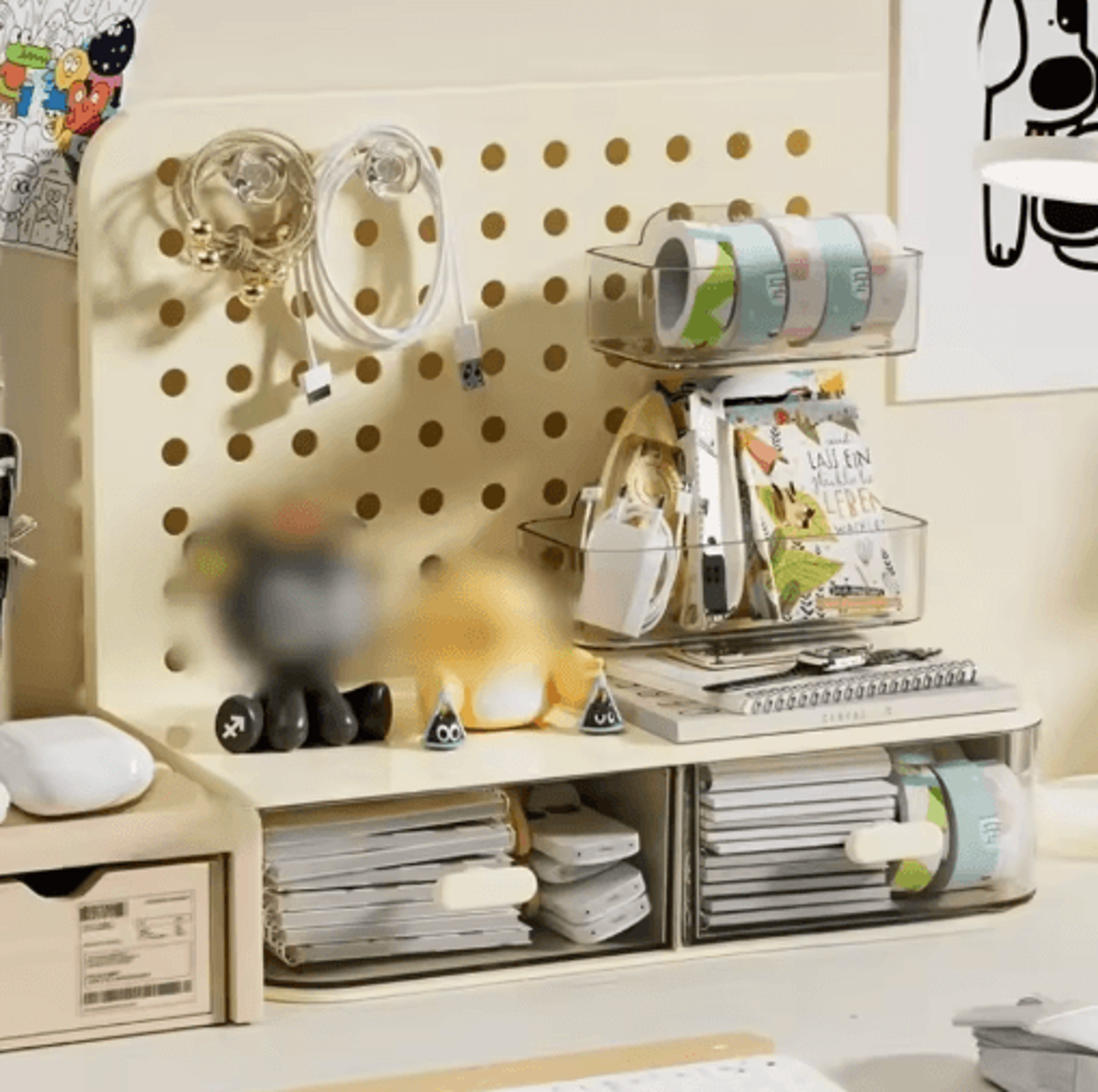 Desktop Perforated Board Storage Box Modular Desk Organizer And Pen Holder 6