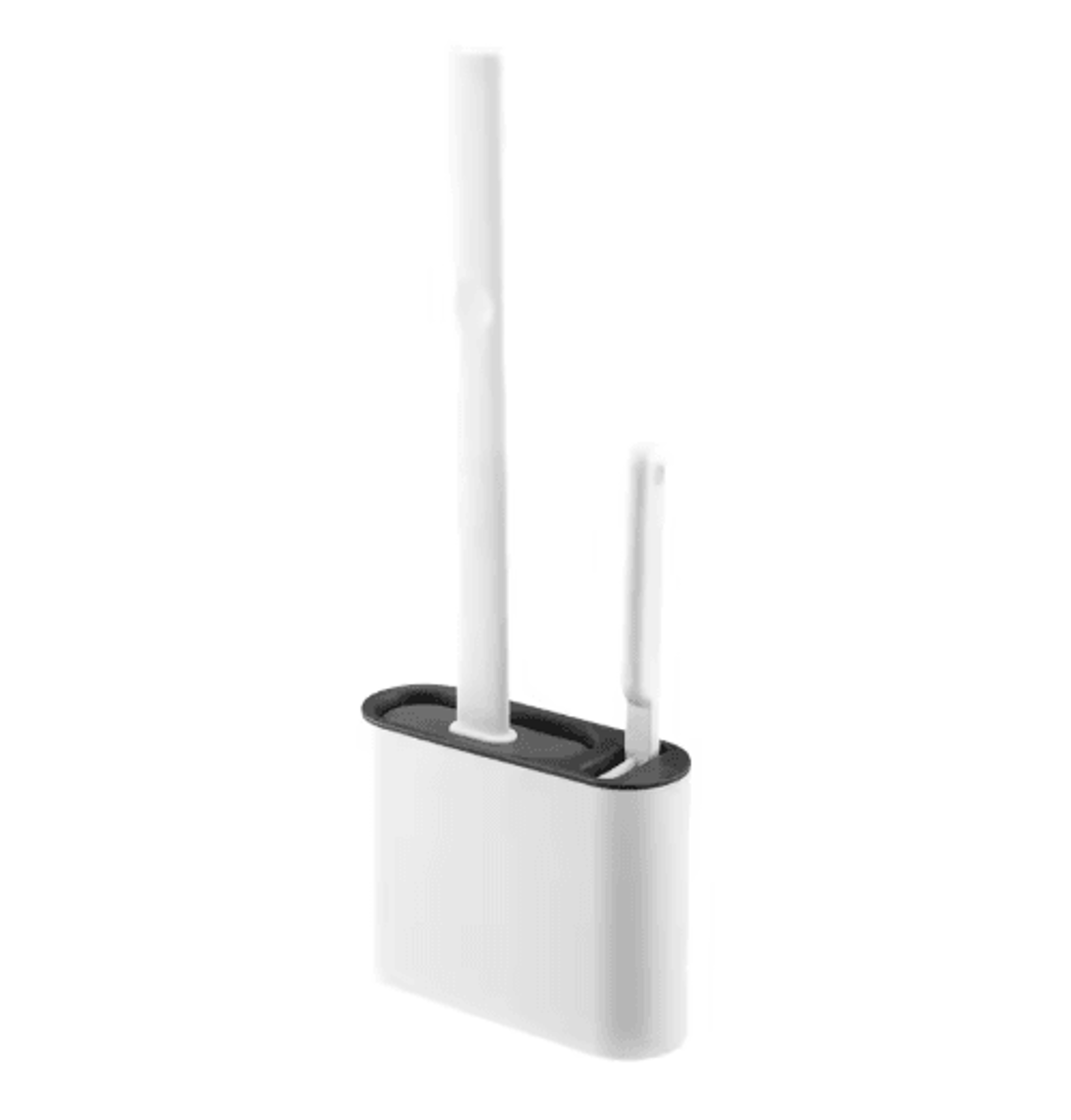 Silicone Toilet Brush Set  Flat Head Flexible WallMounted Toilet Bowl Cleaner 2