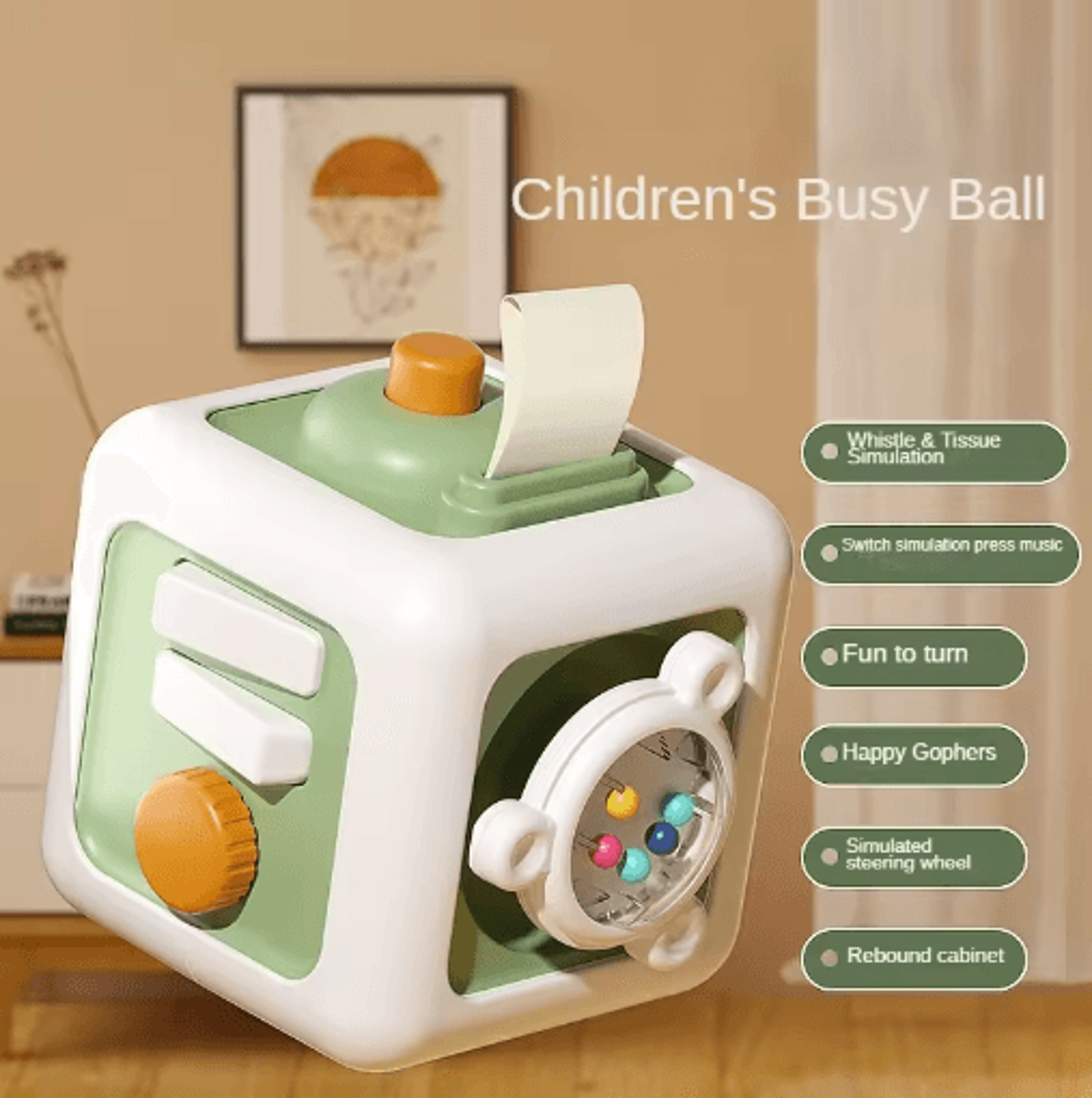 6in1 Montessori Sensory Busy Board Drawer Cube  Educational Skill Toy For Toddlers 3