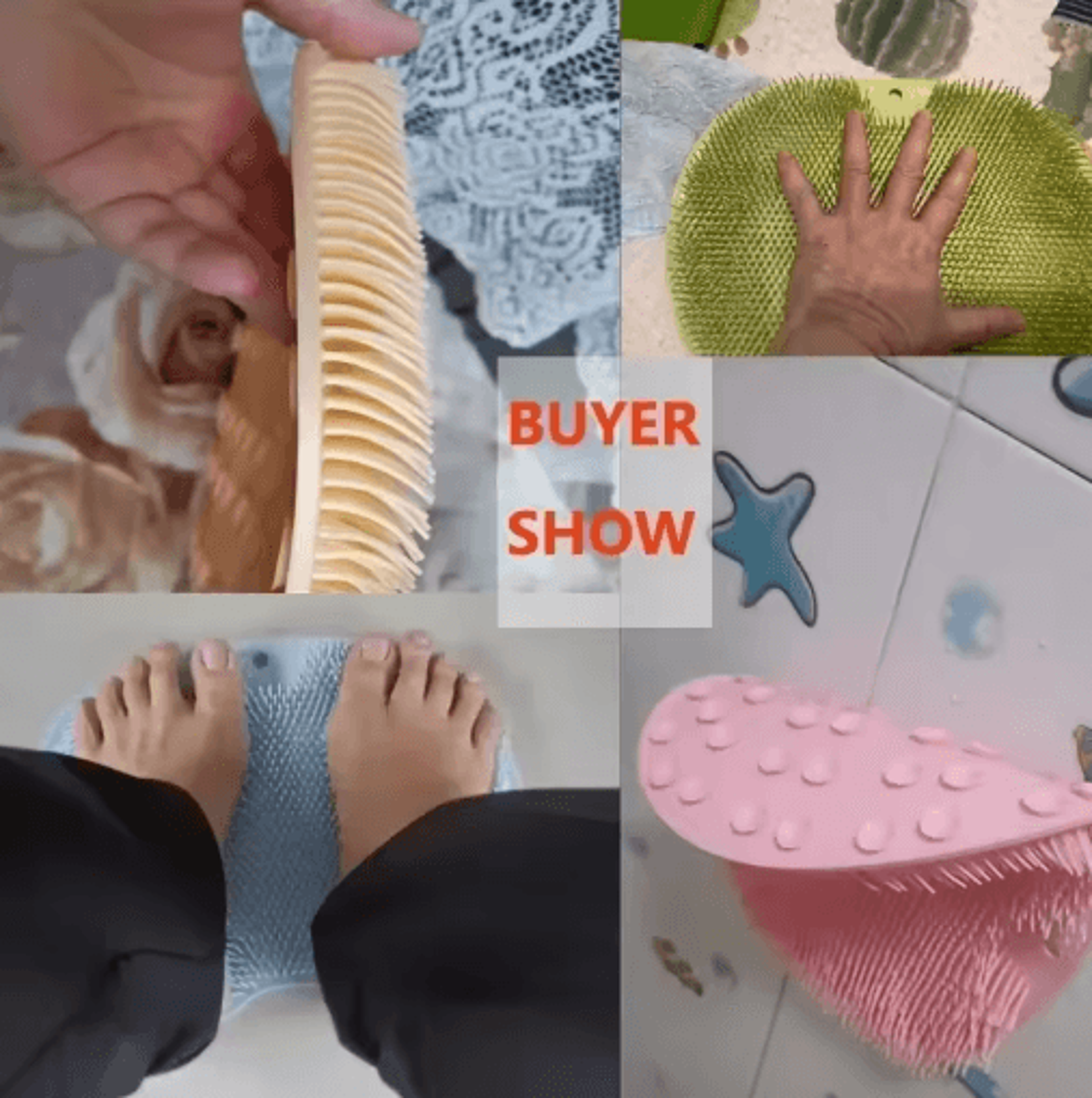 Anti Slip Shower Foot Scrub Massager Exfoliating And Relaxing Bathroom Pad 6